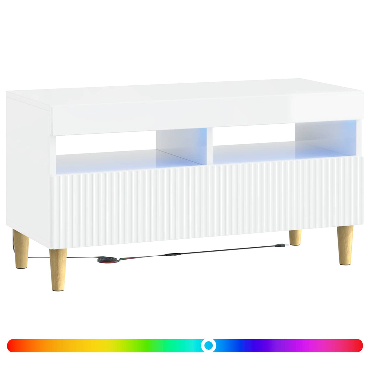 LED-TV-Schrank Hochglanz Weiß Holzwerkstoff