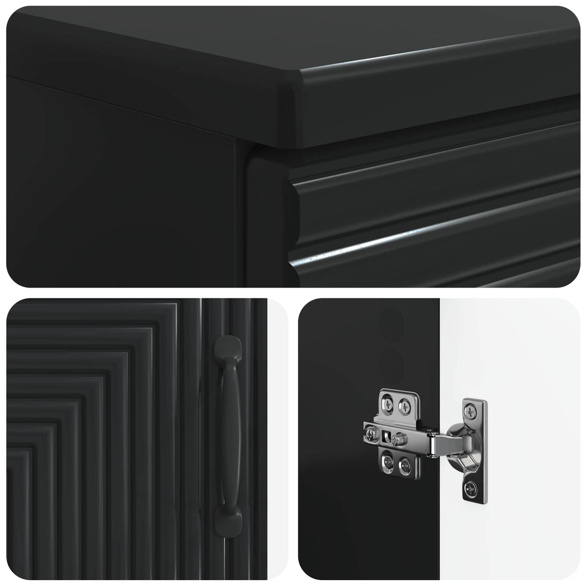Waschbeckenschrank HAARLEM Schwarz 59,5 x 31,5 x 59 cm
