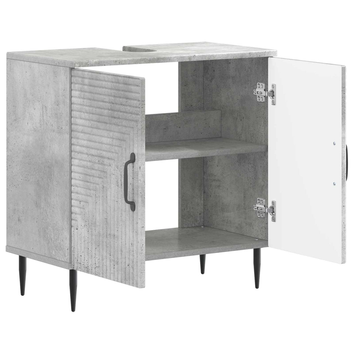 Waschbeckenschrank HAARLEM Betongrau 59,5 x 31,5 x 59 cm