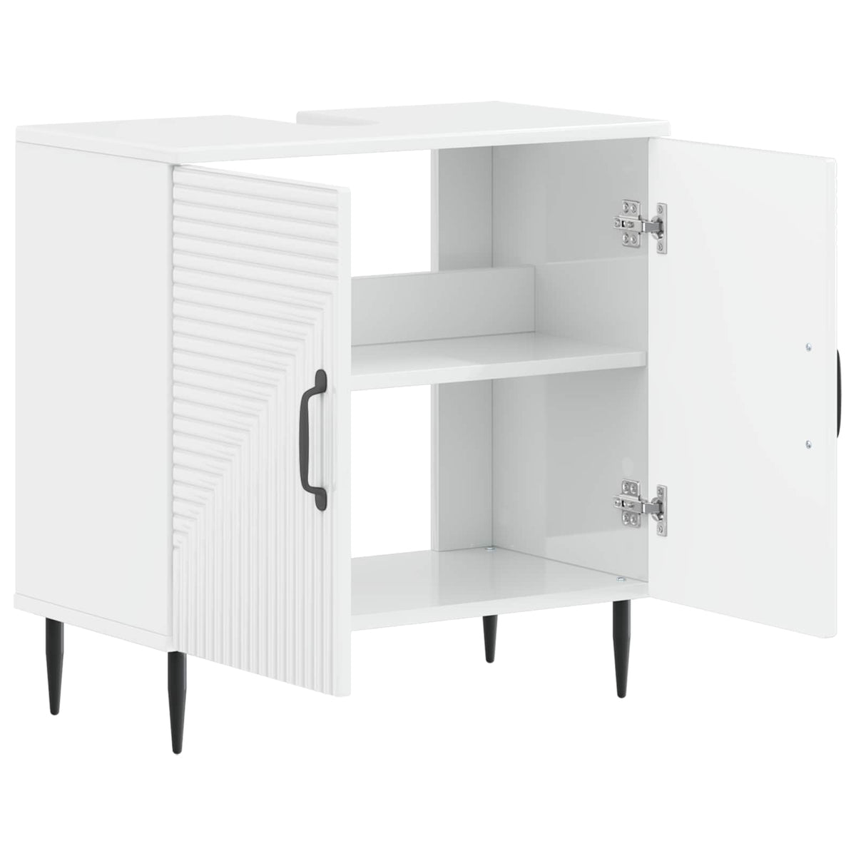 Waschbeckenschrank HAARLEM Hochglanz Weiß 59,5 x 31,5 x 59 cm