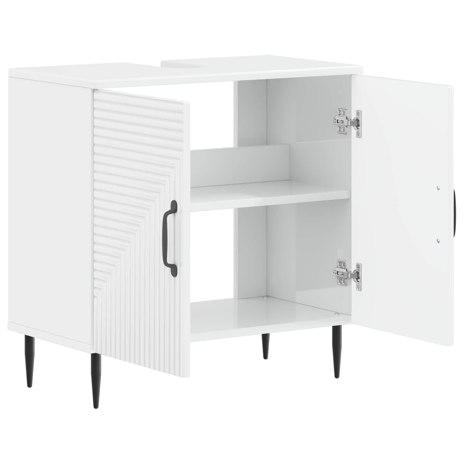 Waschbeckenschrank HAARLEM Hochglanz Weiß 59,5 x 31,5 x 59 cm