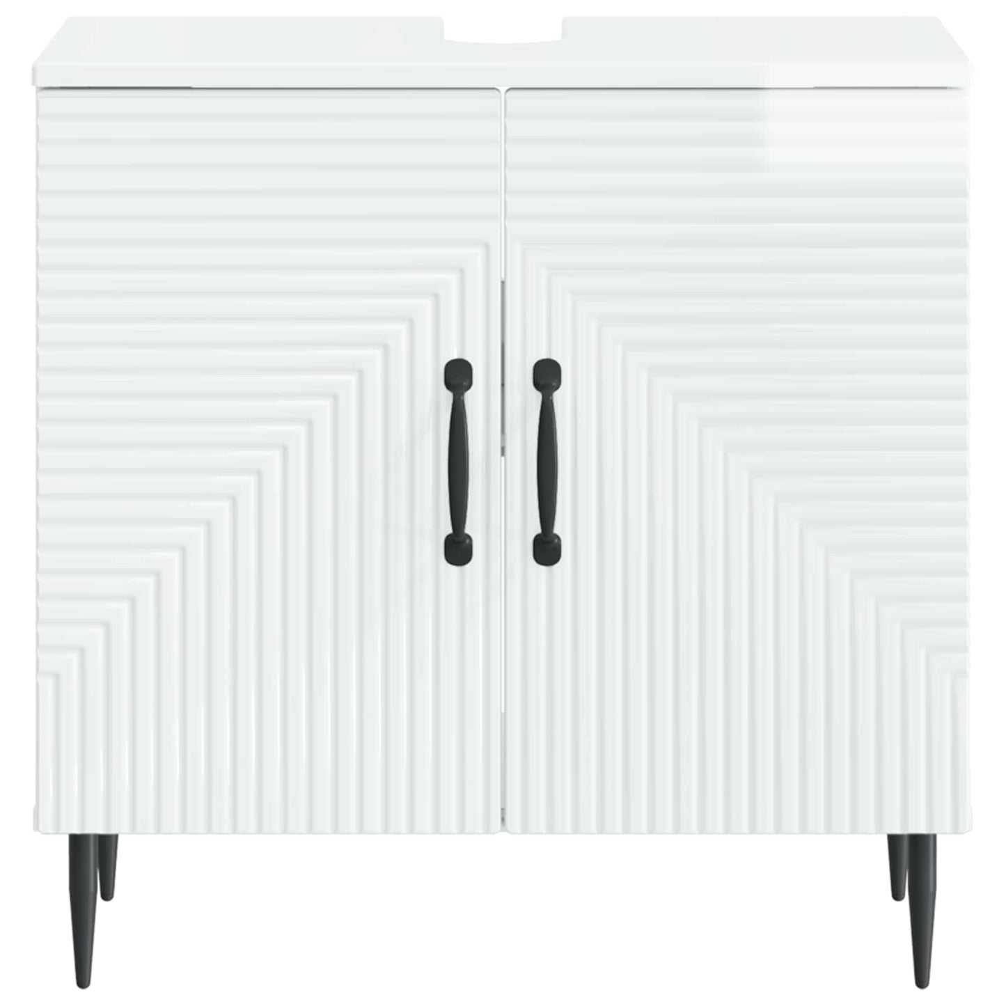 Waschbeckenschrank HAARLEM Hochglanz Weiß 59,5 x 31,5 x 59 cm