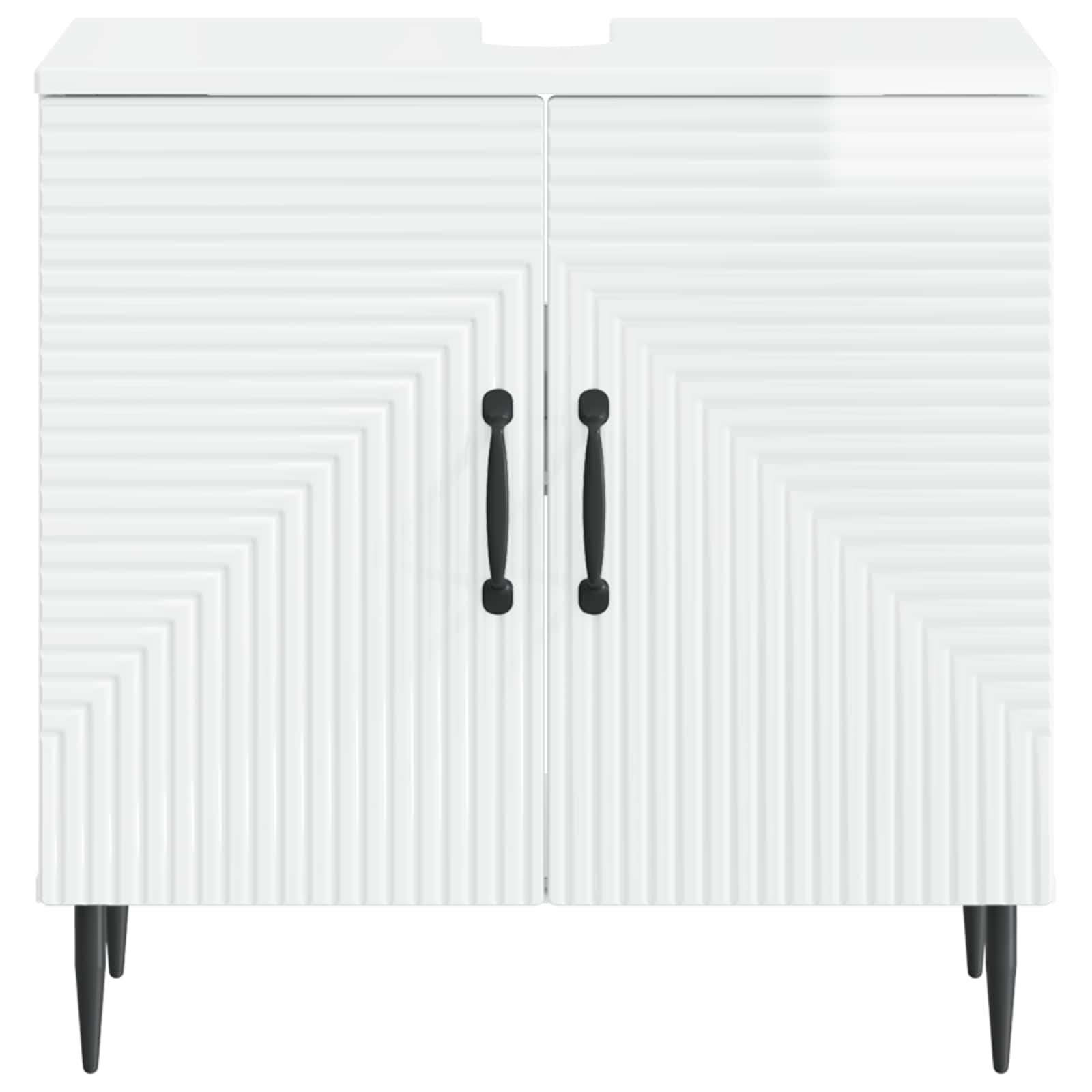 Waschbeckenschrank HAARLEM Hochglanz Weiß 59,5 x 31,5 x 59 cm