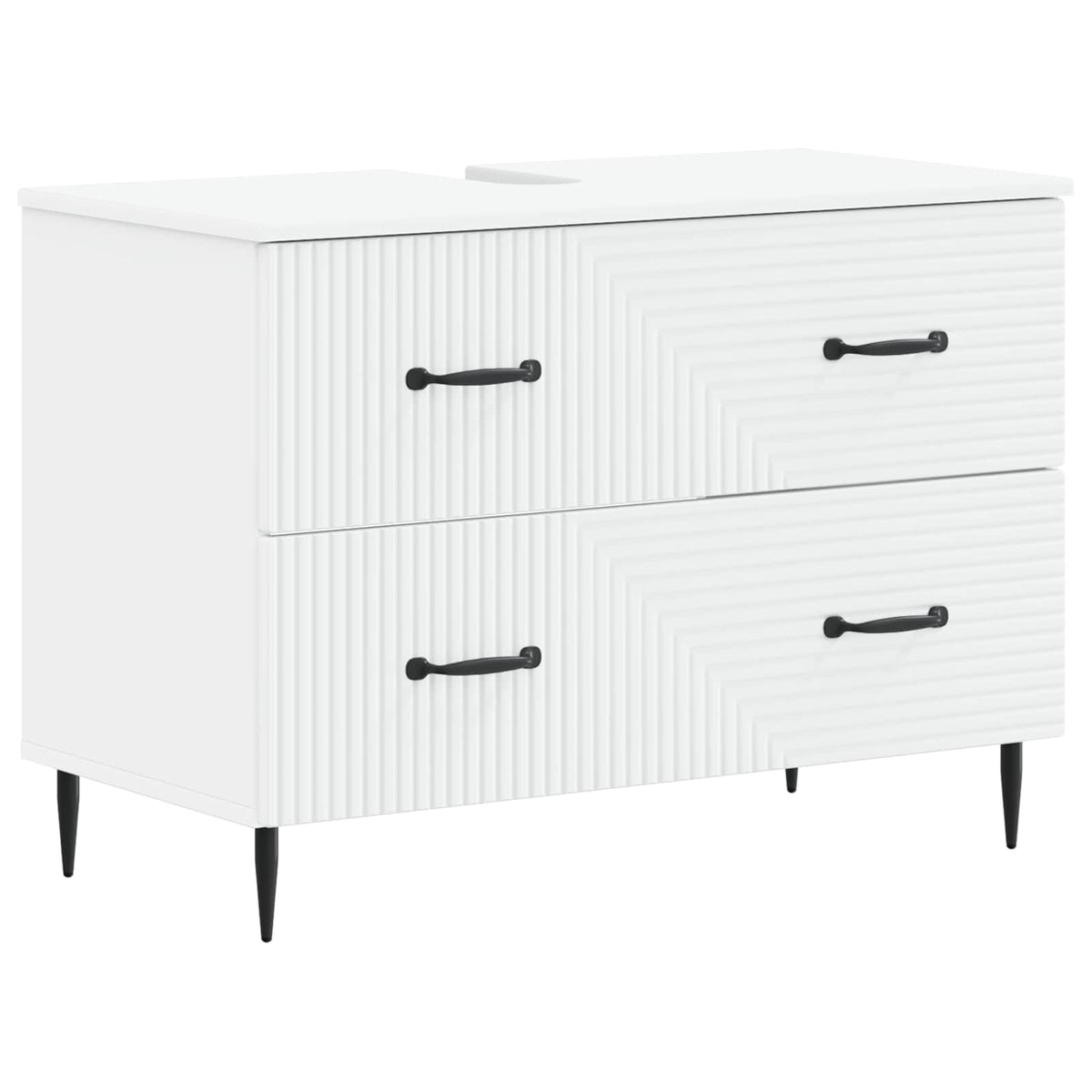 Waschbeckenschrank HAARLEM Weiß 82 x 41 x 58,5 cm Holzwerkstoff