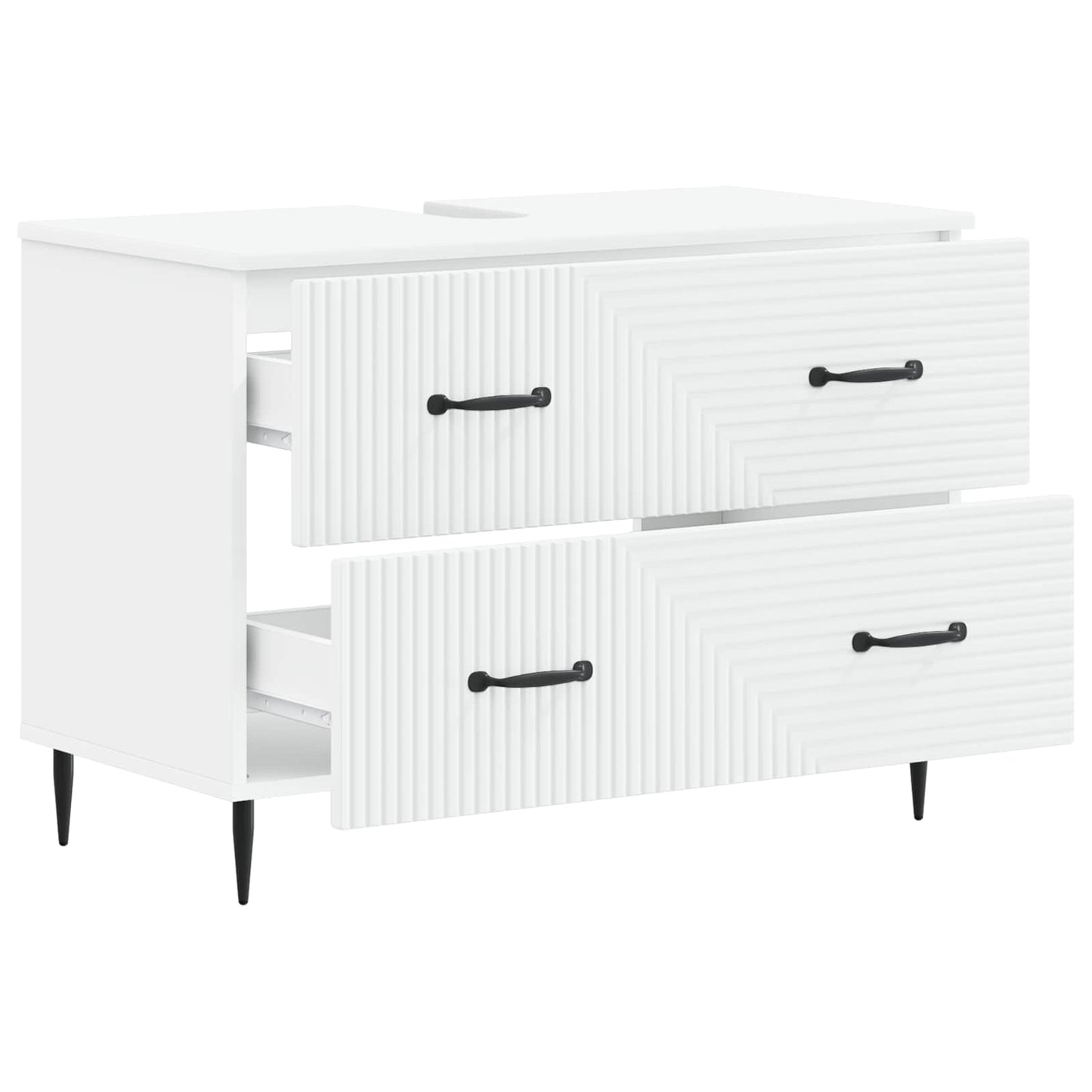 Waschbeckenschrank HAARLEM Weiß 82 x 41 x 58,5 cm Holzwerkstoff
