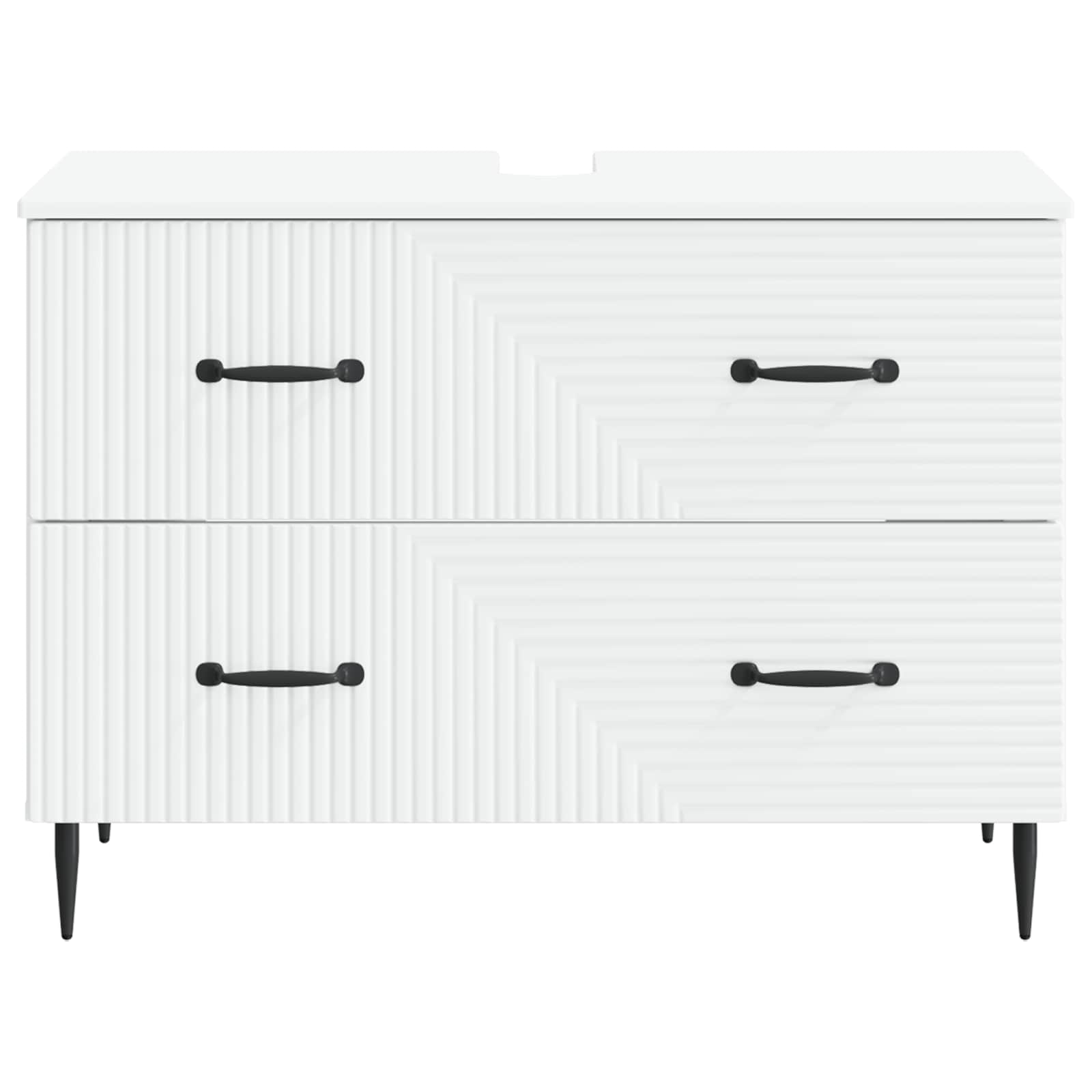 Waschbeckenschrank HAARLEM Weiß 82 x 41 x 58,5 cm Holzwerkstoff