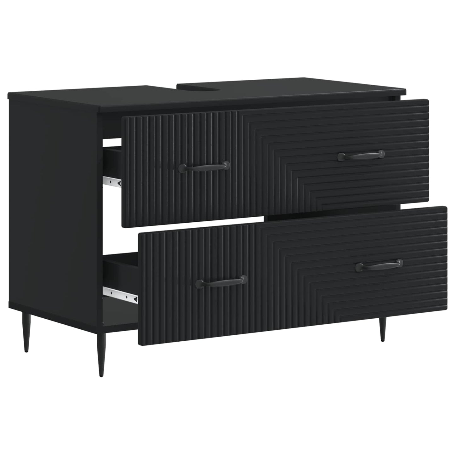 Waschbeckenschrank HAARLEM Schwarz 82 x 41 x 58,5 cm