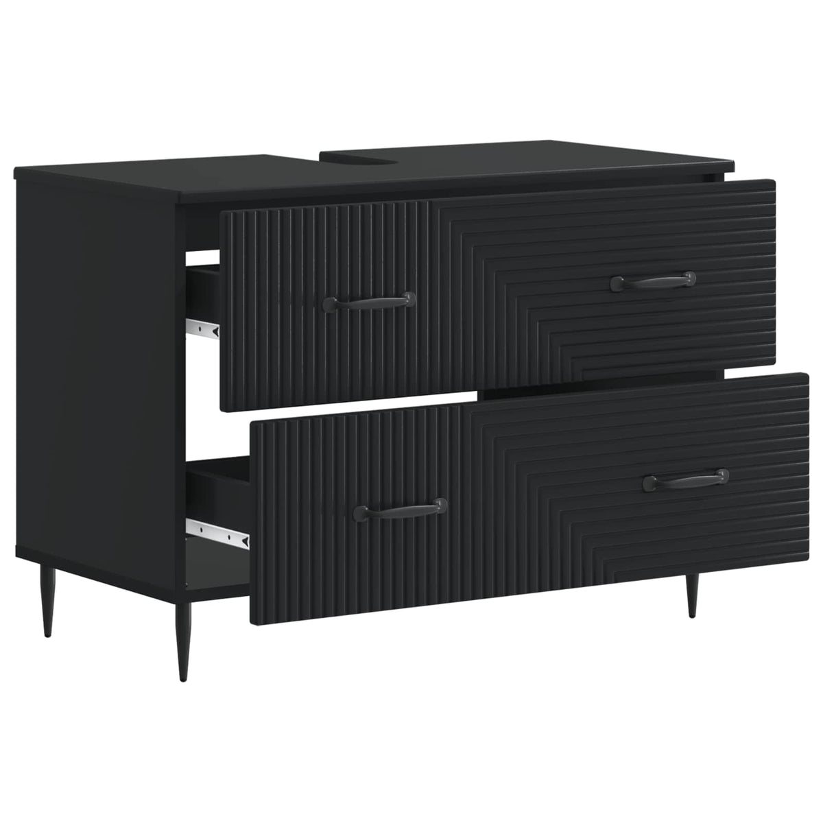 Waschbeckenschrank HAARLEM Schwarz 82 x 41 x 58,5 cm