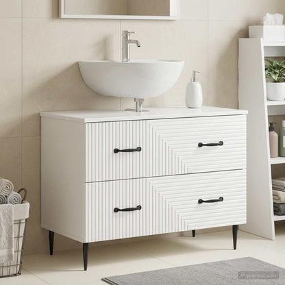 Waschbeckenschrank HAARLEM Hochglanz Weiß 82 x 41 x 58,5 cm
