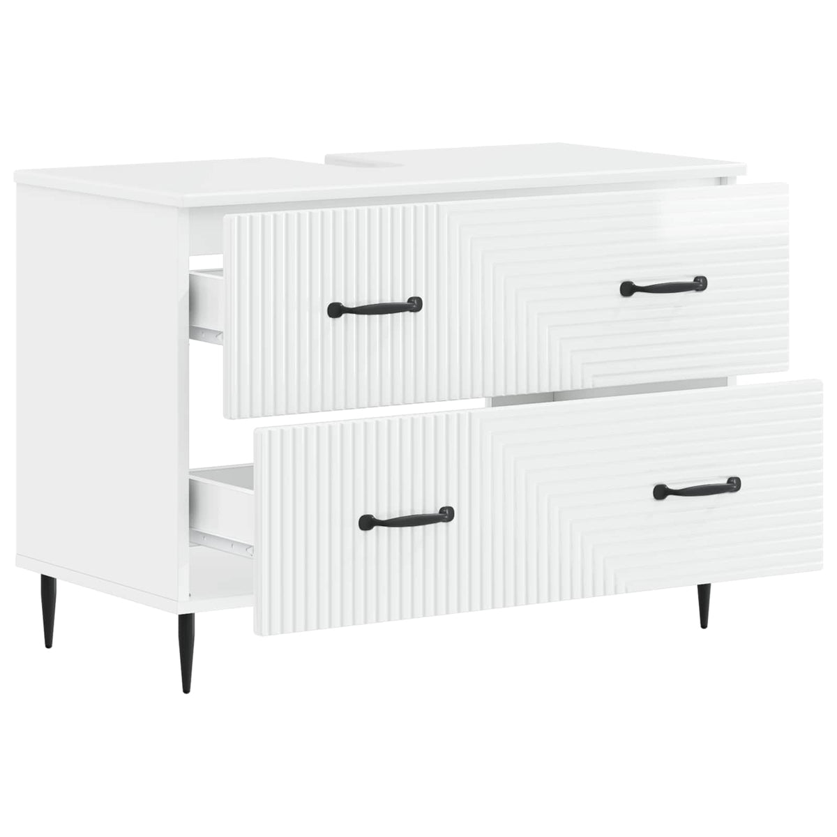 Waschbeckenschrank HAARLEM Hochglanz Weiß 82 x 41 x 58,5 cm