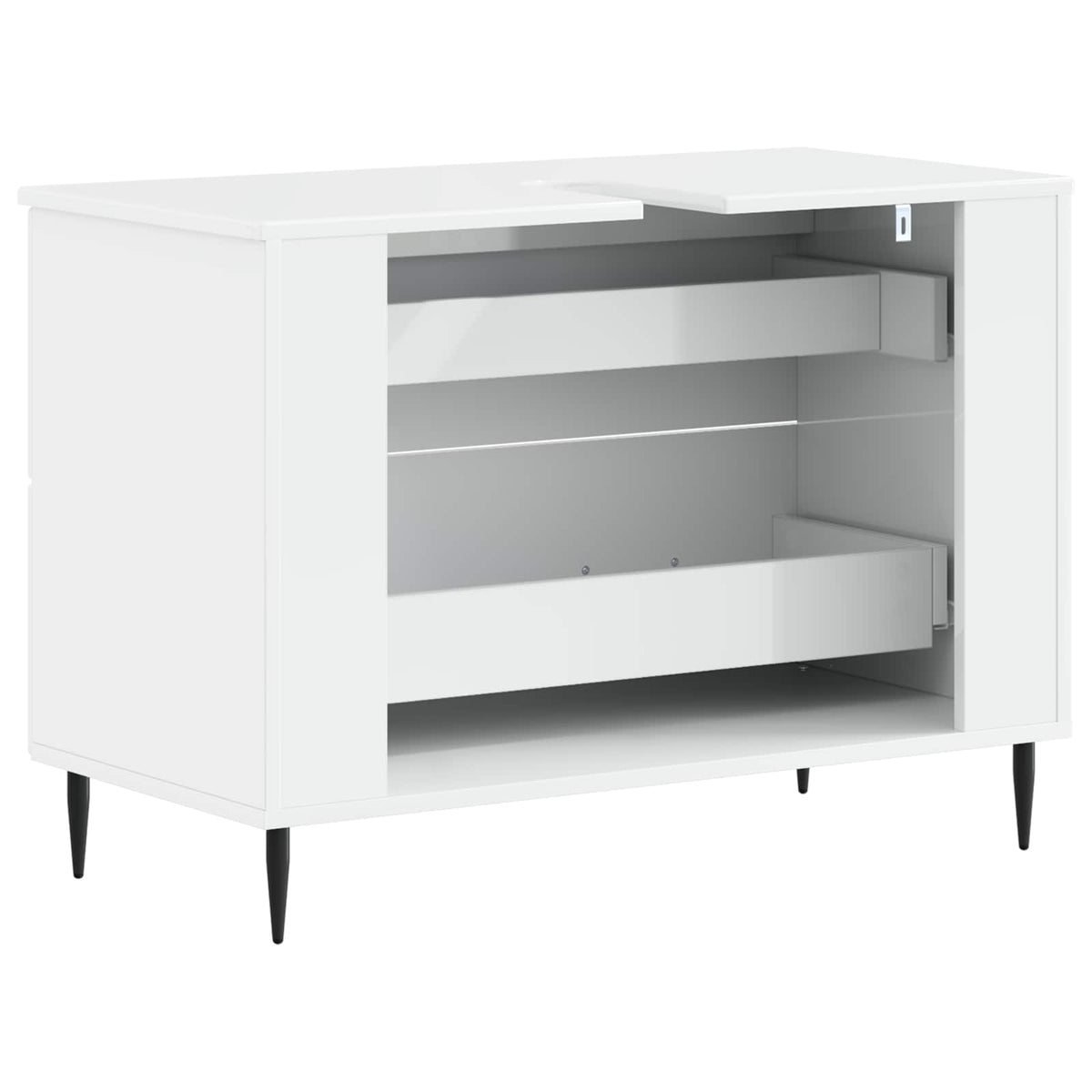 Waschbeckenschrank HAARLEM Hochglanz Weiß 82 x 41 x 58,5 cm