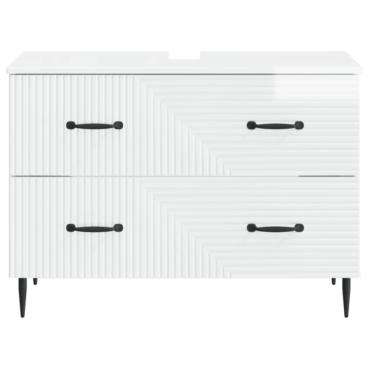 Waschbeckenschrank HAARLEM Hochglanz Weiß 82 x 41 x 58,5 cm