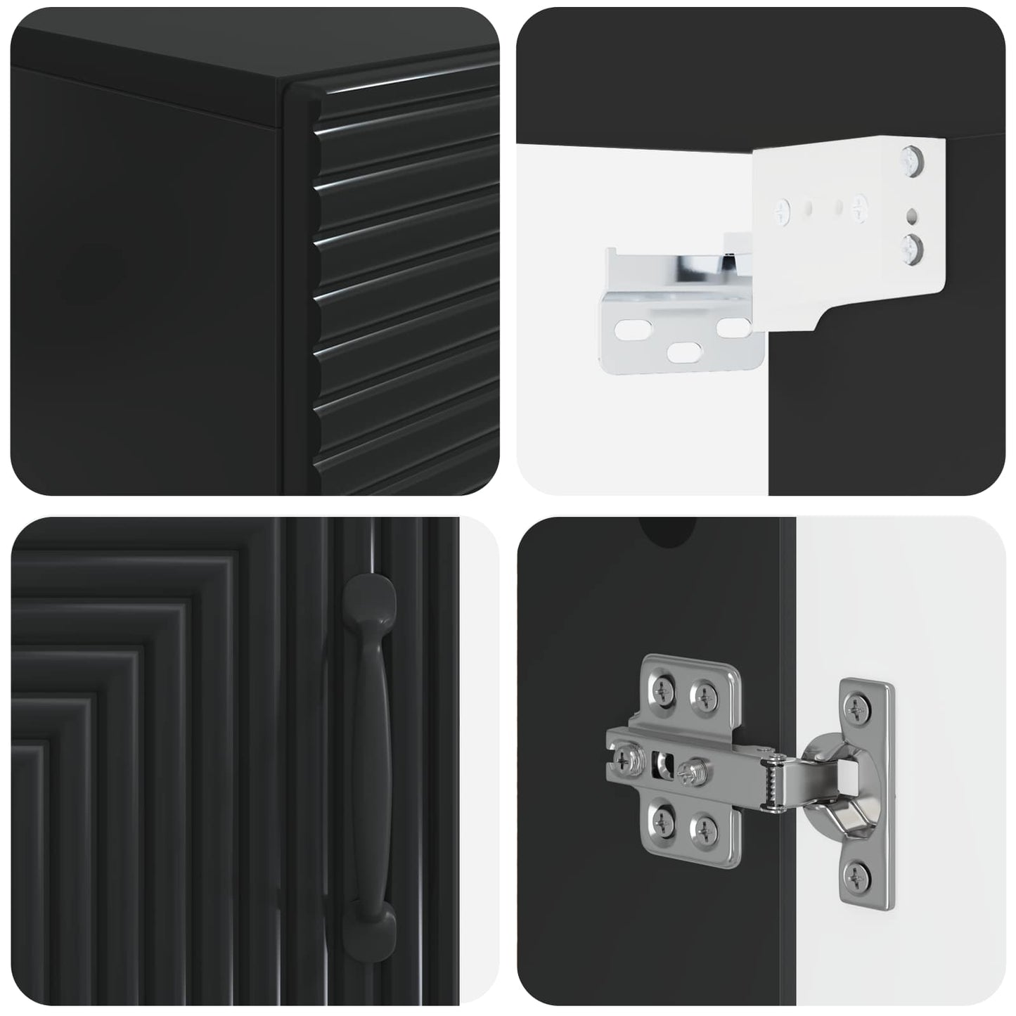 Badezimmer-Wandschrank HAARLEM Schwarz 30 x 31 x 59 cm
