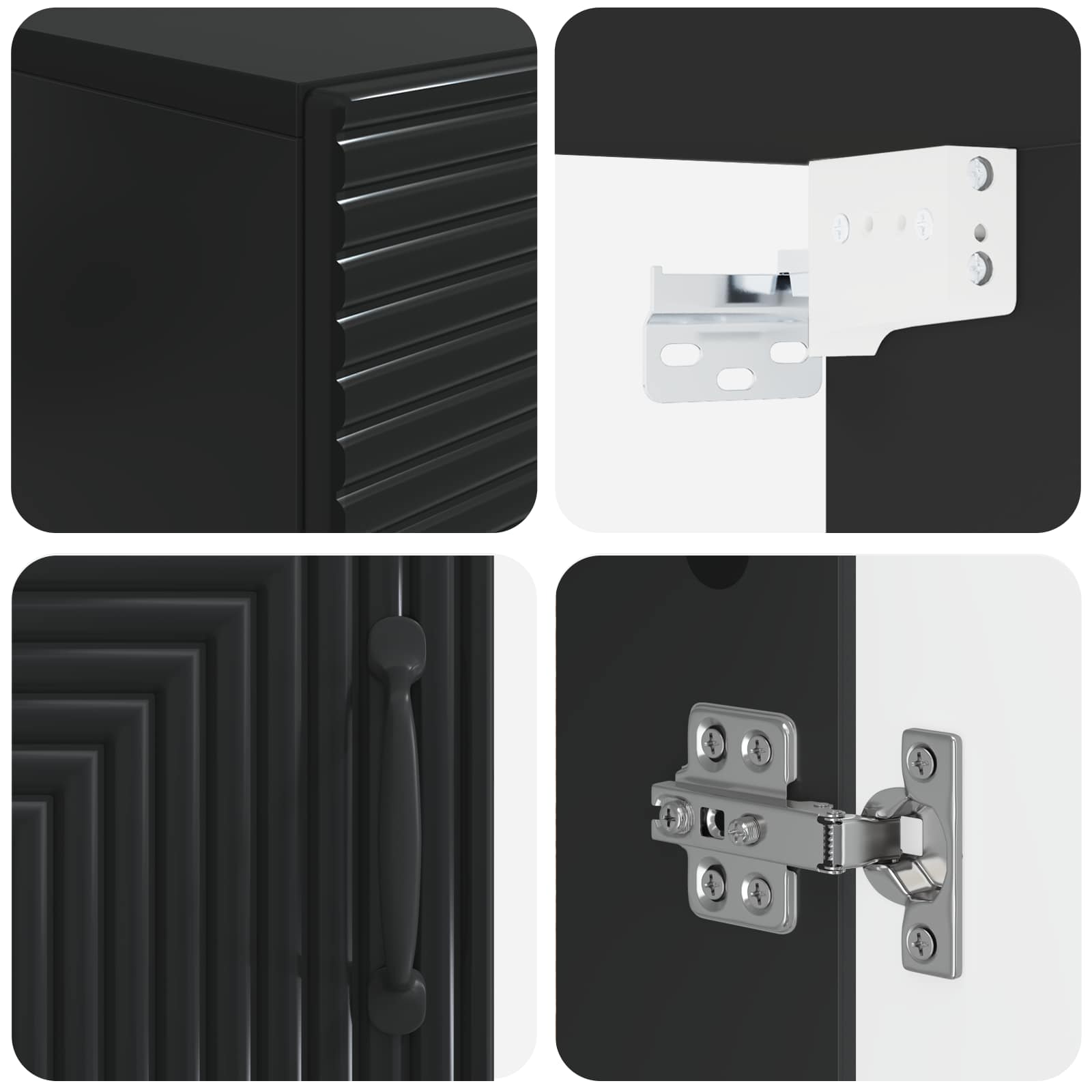 Badezimmer-Wandschrank HAARLEM Schwarz 30 x 31 x 59 cm