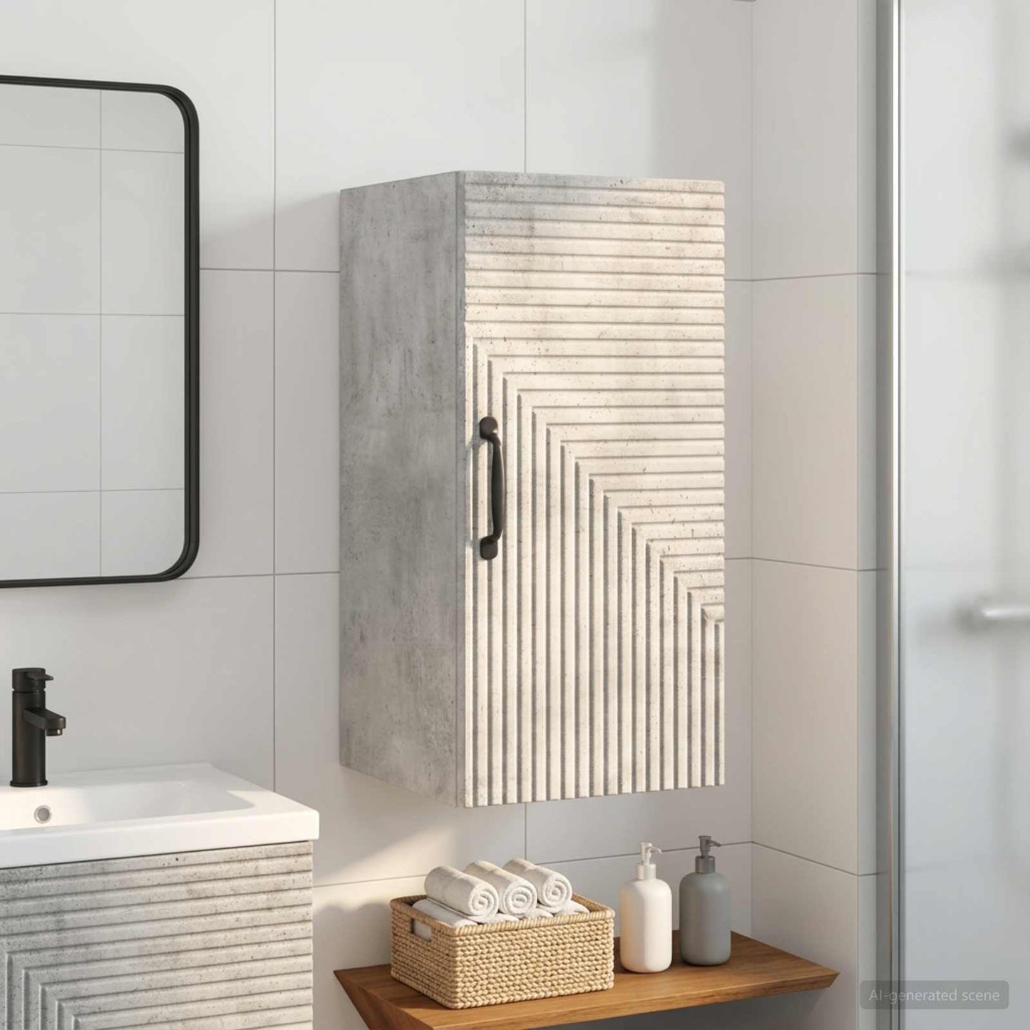 Badezimmer-Wandschrank HAARLEM Betongrau 30 x 31 x 59 cm