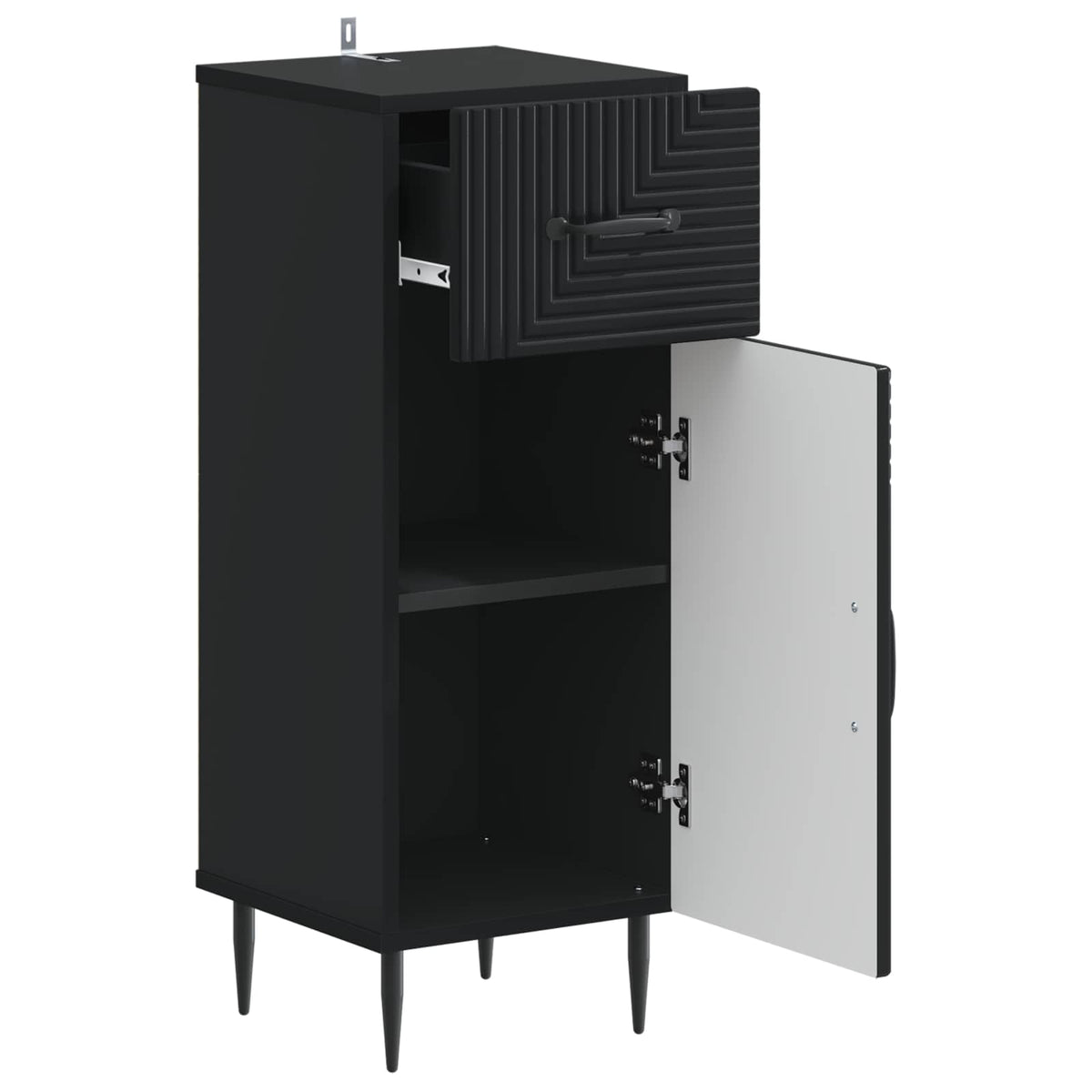 Badezimmer Aufbewahrungsschrank HAARLEM Schwarz 30 x 31 x 80 cm