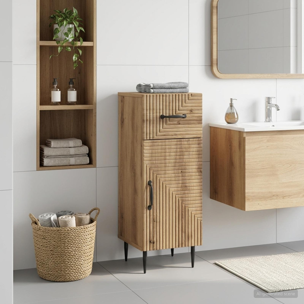 Badezimmer Aufbewahrungsschrank HAARLEM Artisan-Eiche