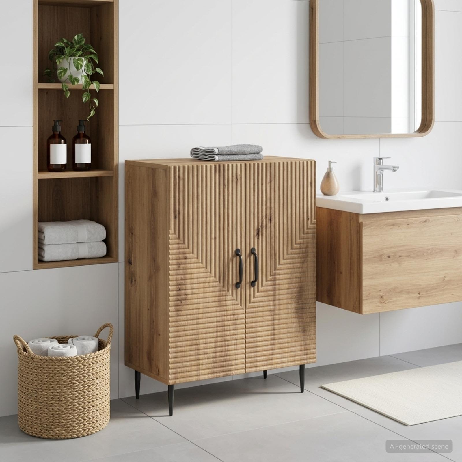Badezimmer Aufbewahrungsschrank HAARLEM Artisan-Eiche