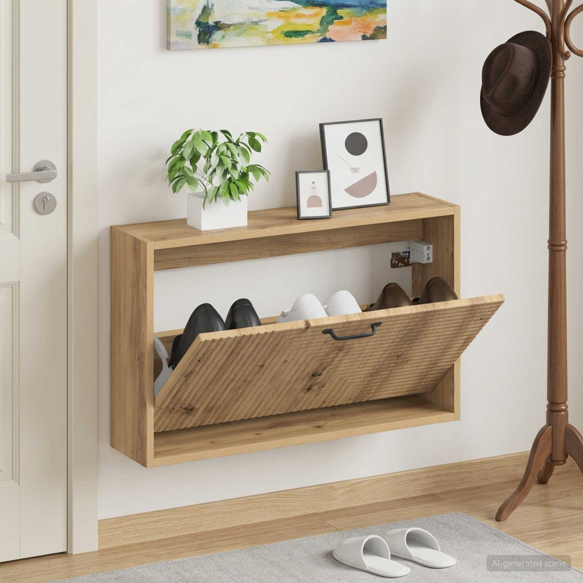 Wandmontierter Schuhschrank HAARLEM 71 x 17 x 43 cm