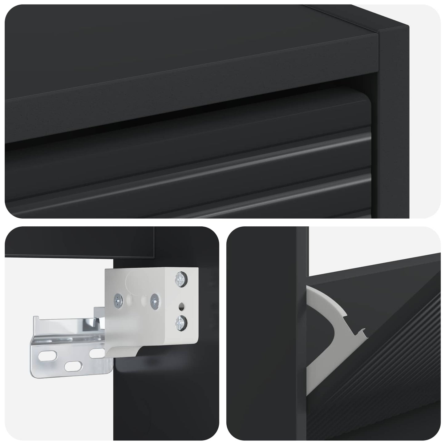 Wandmontierter Schuhschrank HAARLEM 71 x 17 x 86 cm Schwarz