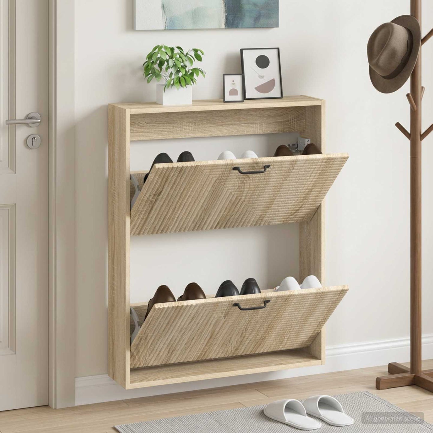 Wandmontierter Schuhschrank HAARLEM 71 x 17 x 86 cm