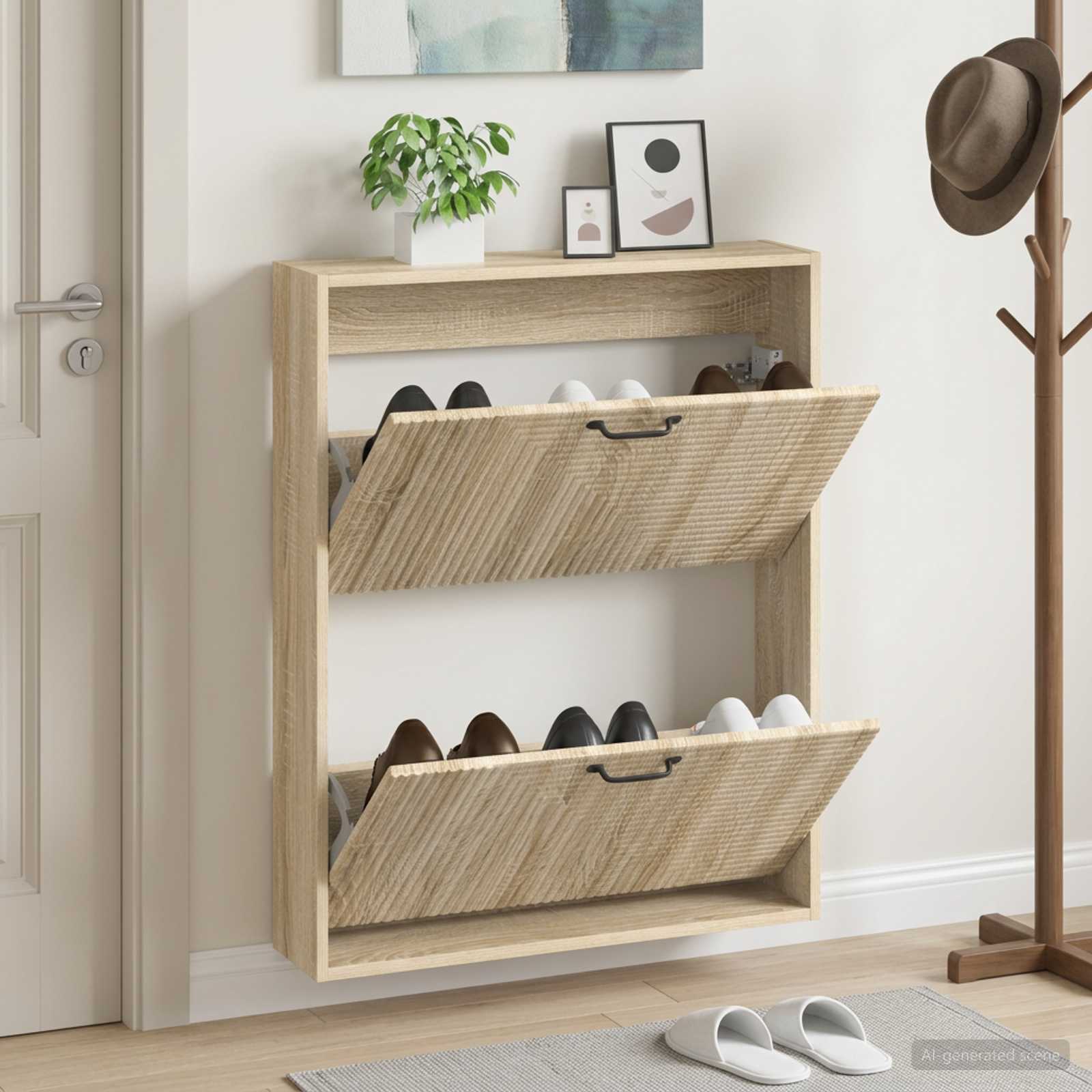 Wandmontierter Schuhschrank HAARLEM 71 x 17 x 86 cm