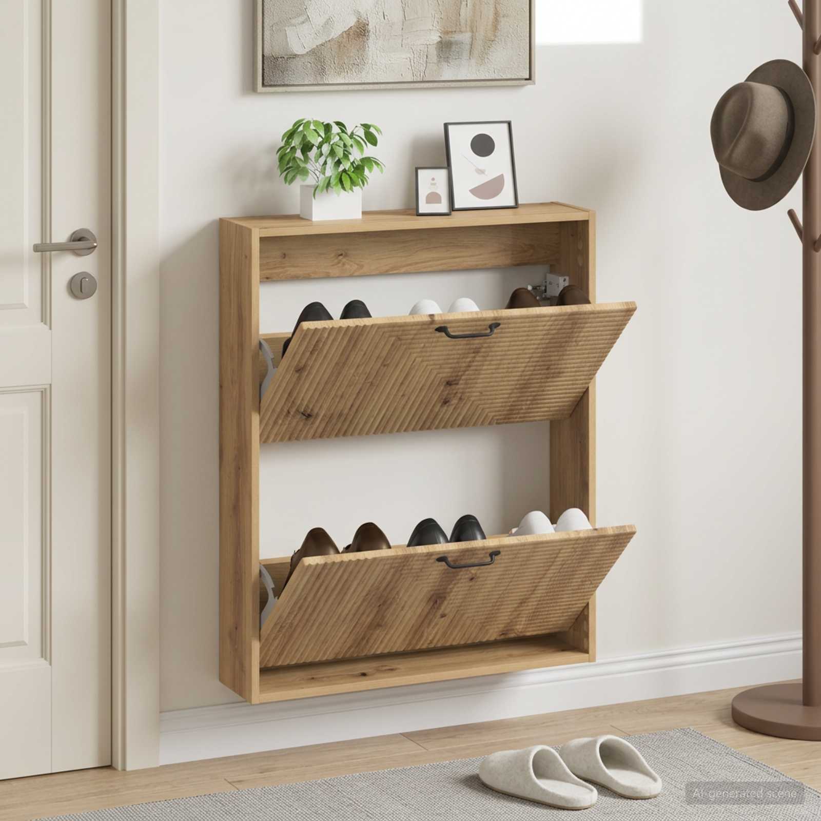 Wandmontierter Schuhschrank HAARLEM 71 x 17 x 86 cm