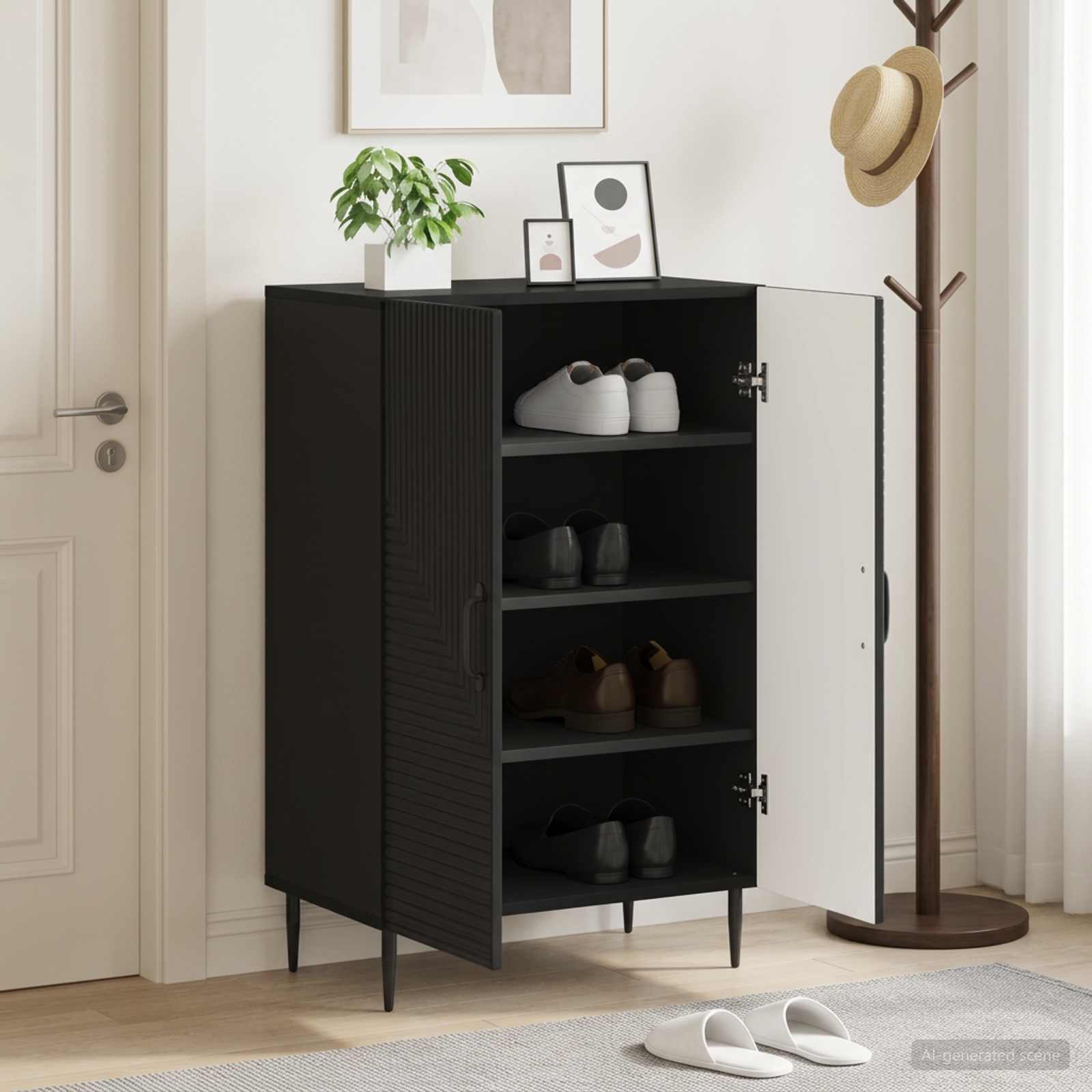 Schuhschrank HAARLEM 59,5 x 39,5 x 89,5 cm Holzwerkstoff