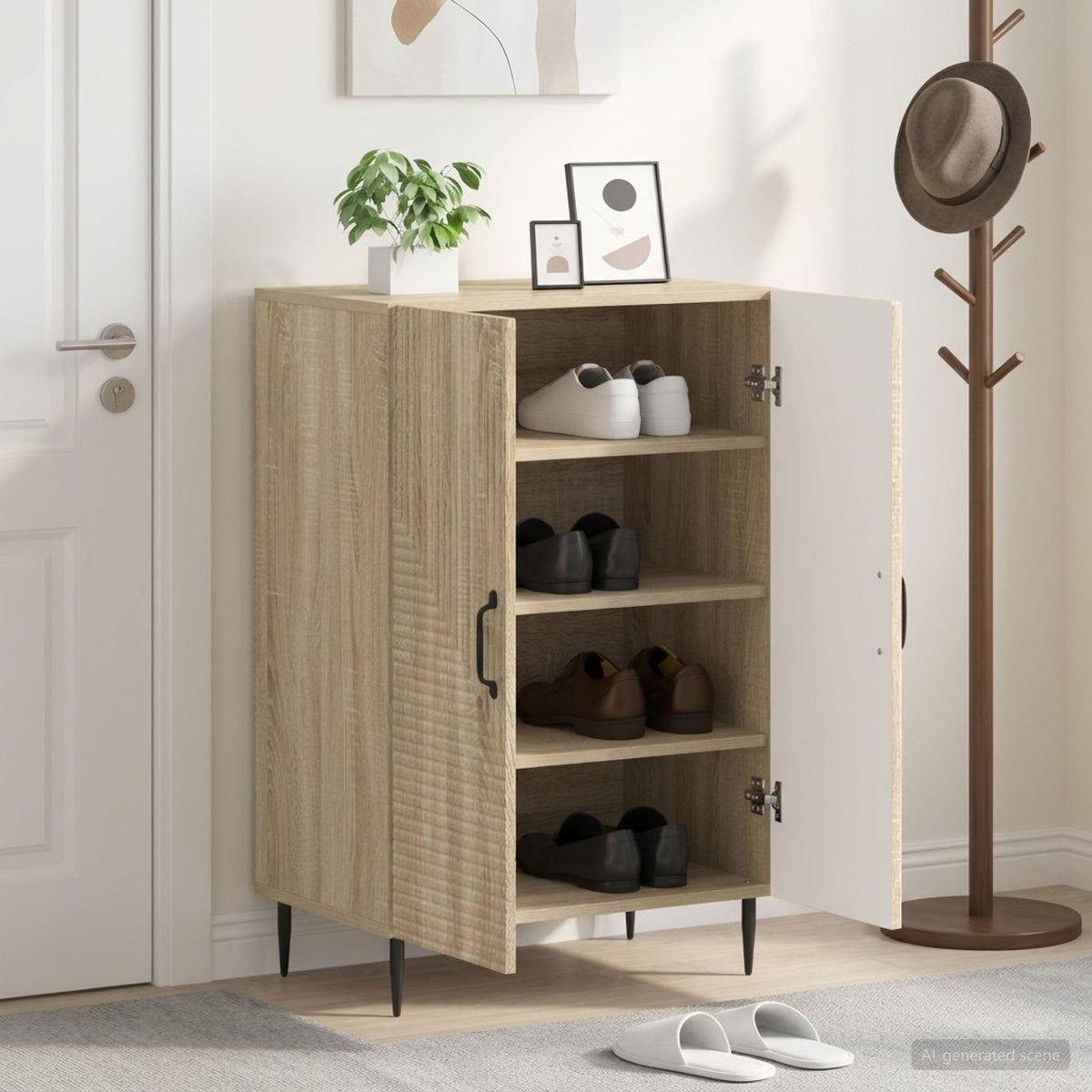 Schuhschrank HAARLEM 59,5 x 39,5 x 89,5 cm Holzwerkstoff
