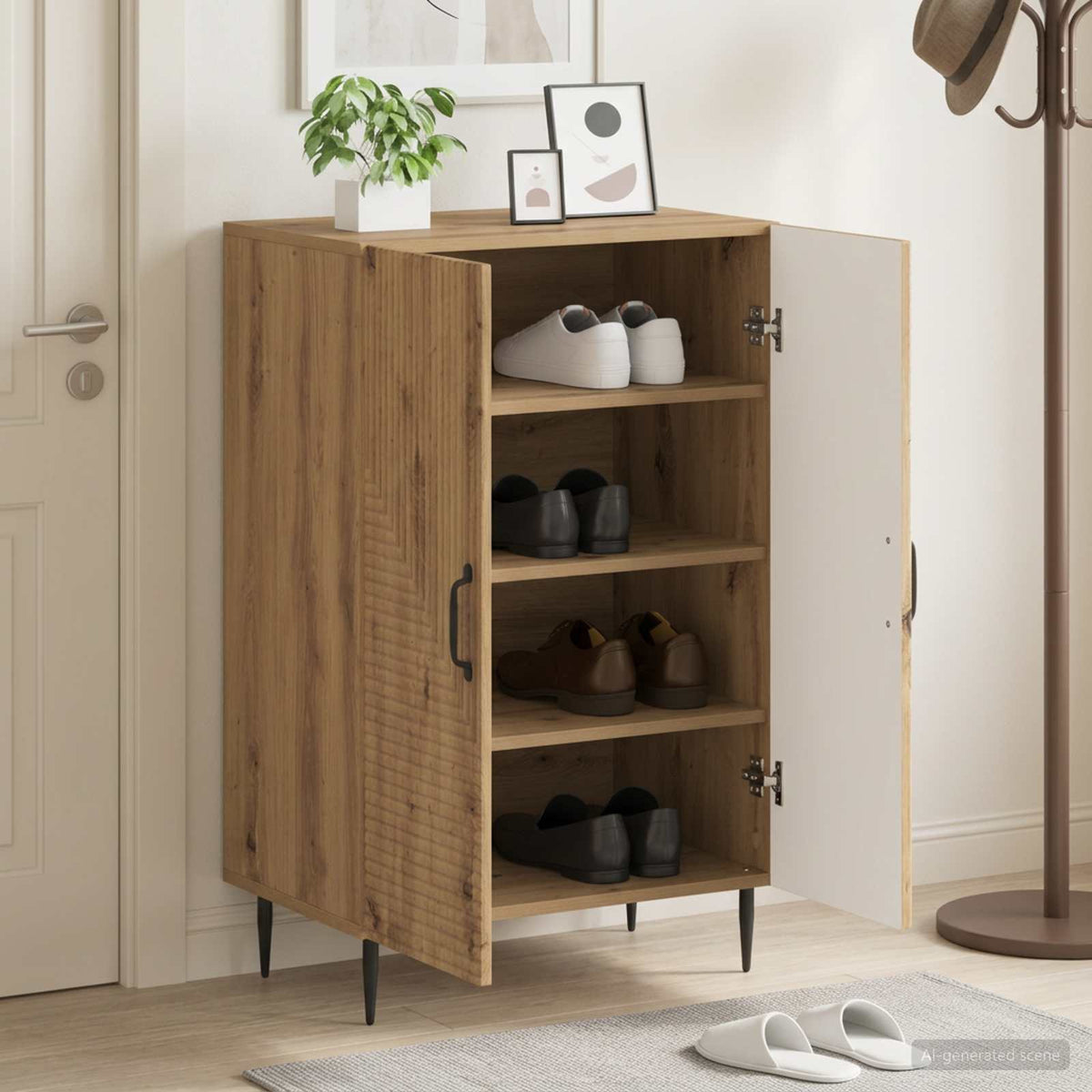 Schuhschrank HAARLEM 59,5 x 39,5 x 89,5 cm Holzwerkstoff