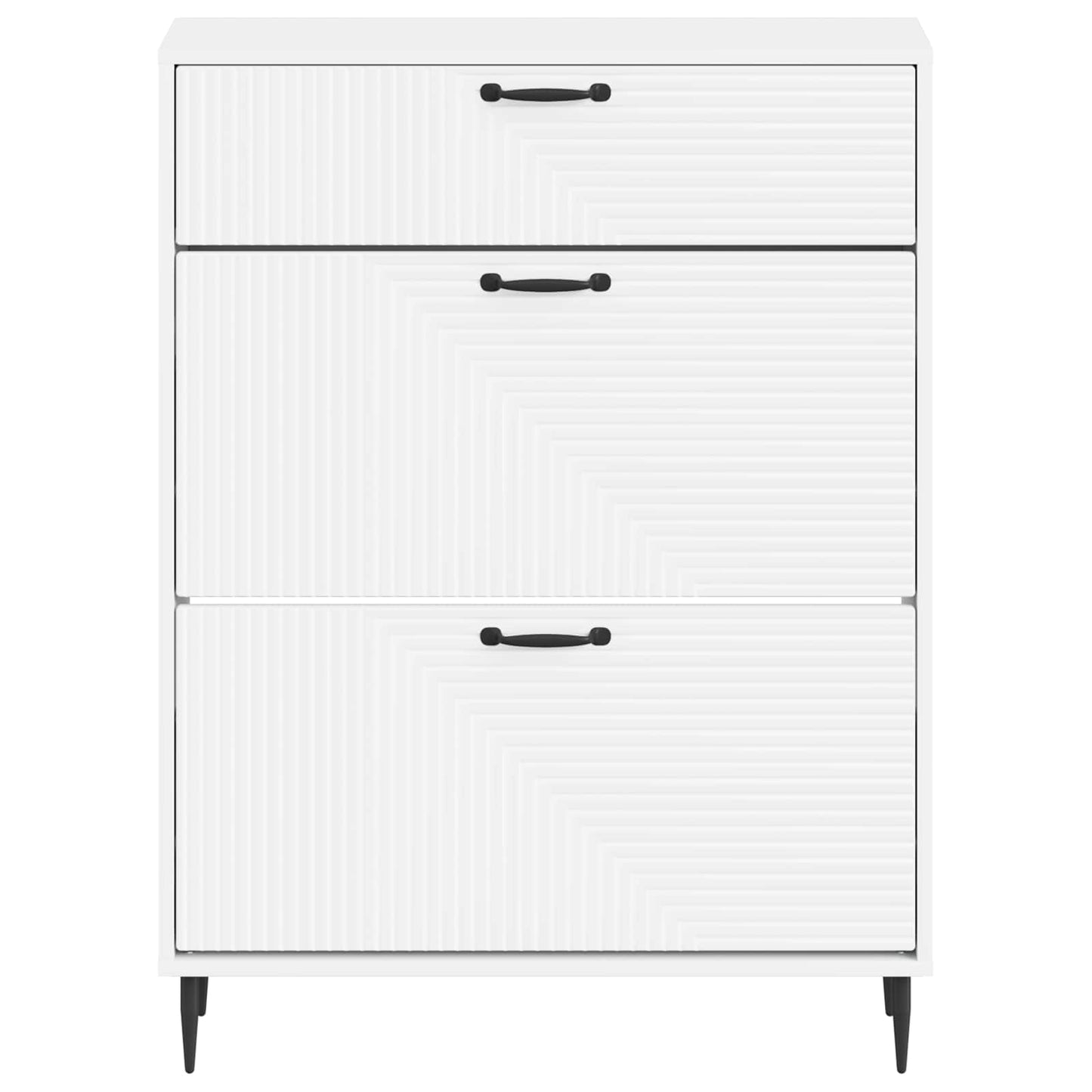 Schuhschrank HAARLEM 78 x 24 x 103 cm Holzwerkstoff Weiß