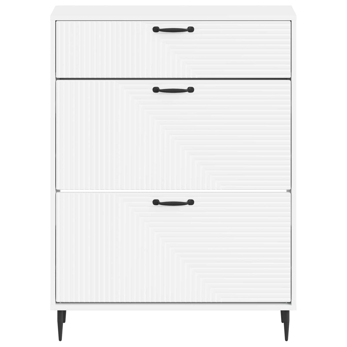 Schuhschrank HAARLEM 78 x 24 x 103 cm Holzwerkstoff Weiß