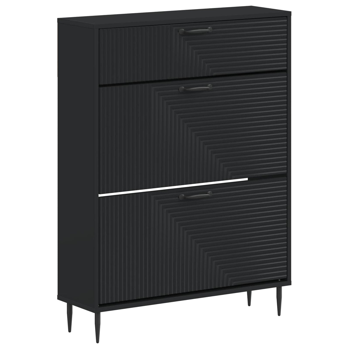 Schuhschrank HAARLEM 78 x 24 x 103 cm Holzwerkstoff Schwarz
