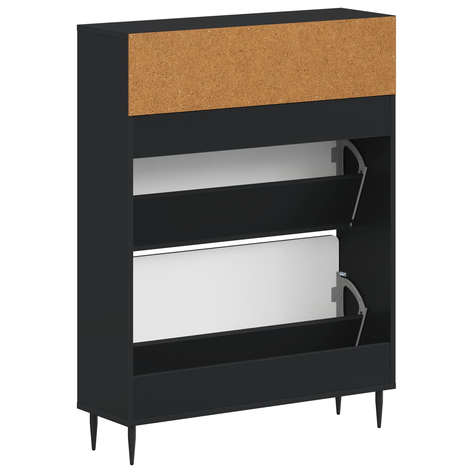 Schuhschrank HAARLEM 78 x 24 x 103 cm Holzwerkstoff Schwarz