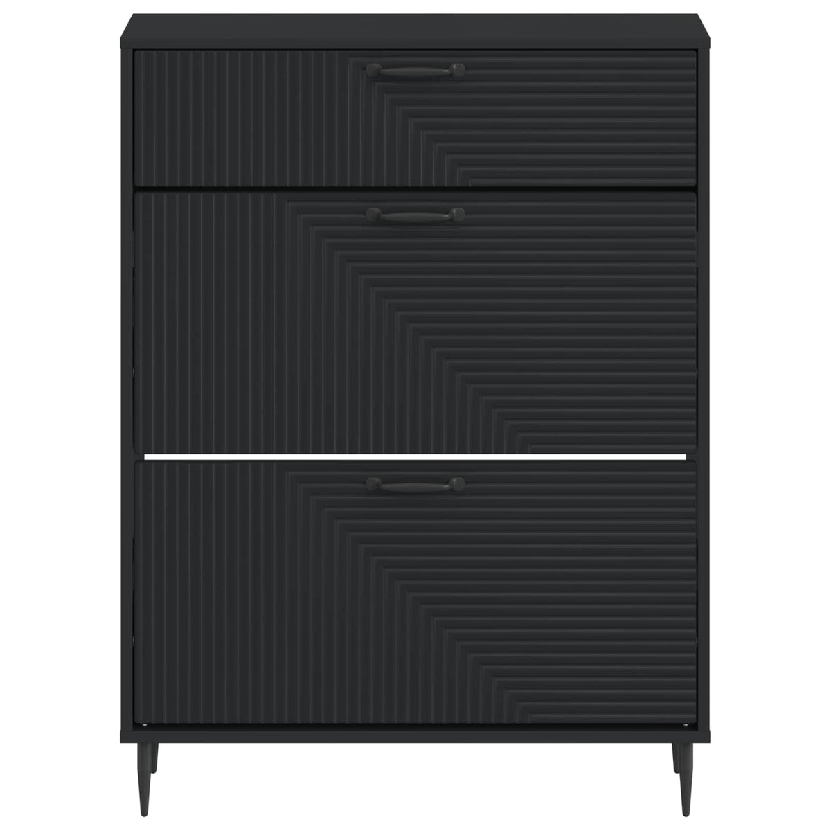 Schuhschrank HAARLEM 78 x 24 x 103 cm Holzwerkstoff Schwarz