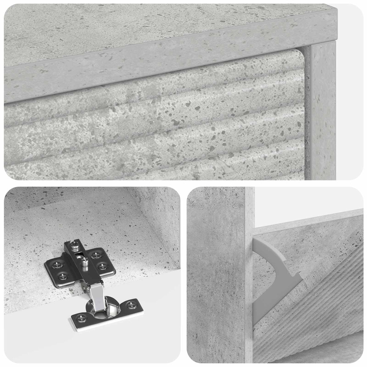 Schuhschrank HAARLEM 78 x 24 x 103 cm Holzwerkstoff Betongrau