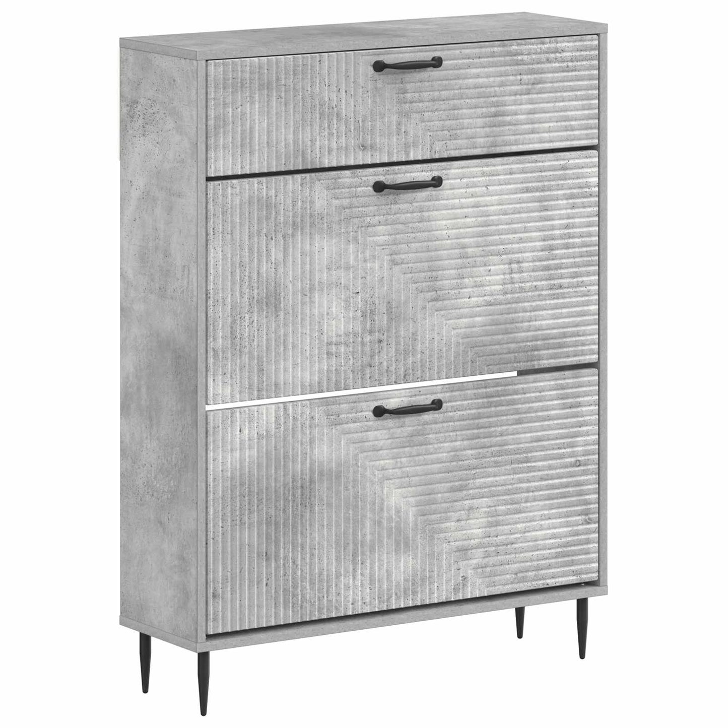 Schuhschrank HAARLEM 78 x 24 x 103 cm Holzwerkstoff Betongrau
