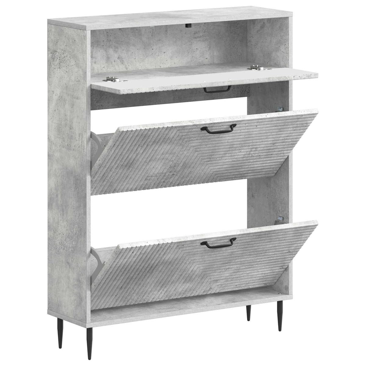 Schuhschrank HAARLEM 78 x 24 x 103 cm Holzwerkstoff Betongrau