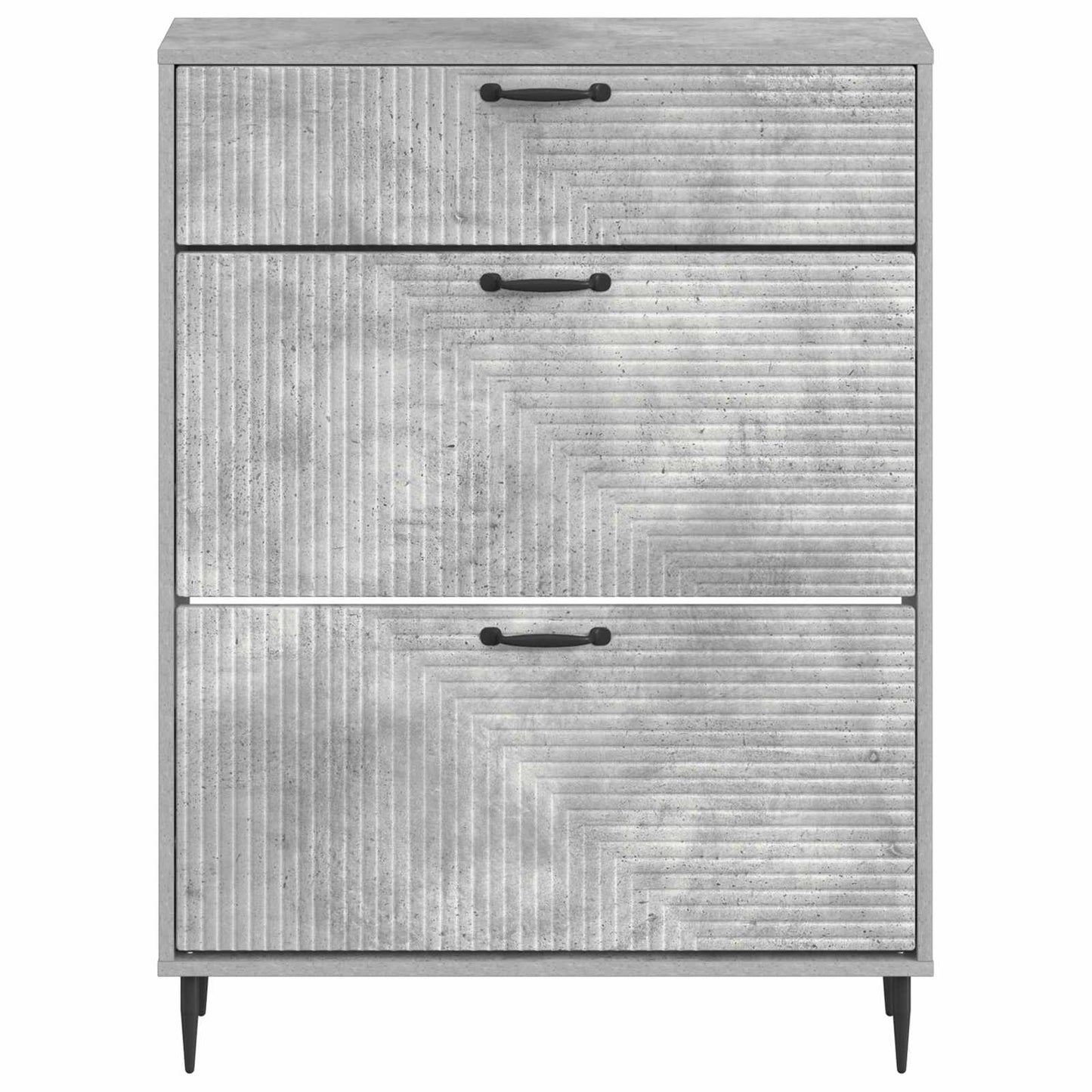 Schuhschrank HAARLEM 78 x 24 x 103 cm Holzwerkstoff Betongrau