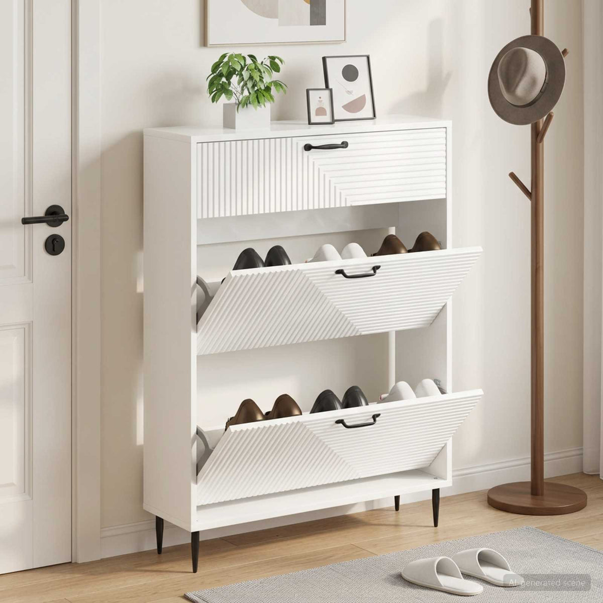 Schuhschrank HAARLEM 78 x 24 x 103 cm Holzwerkstoff