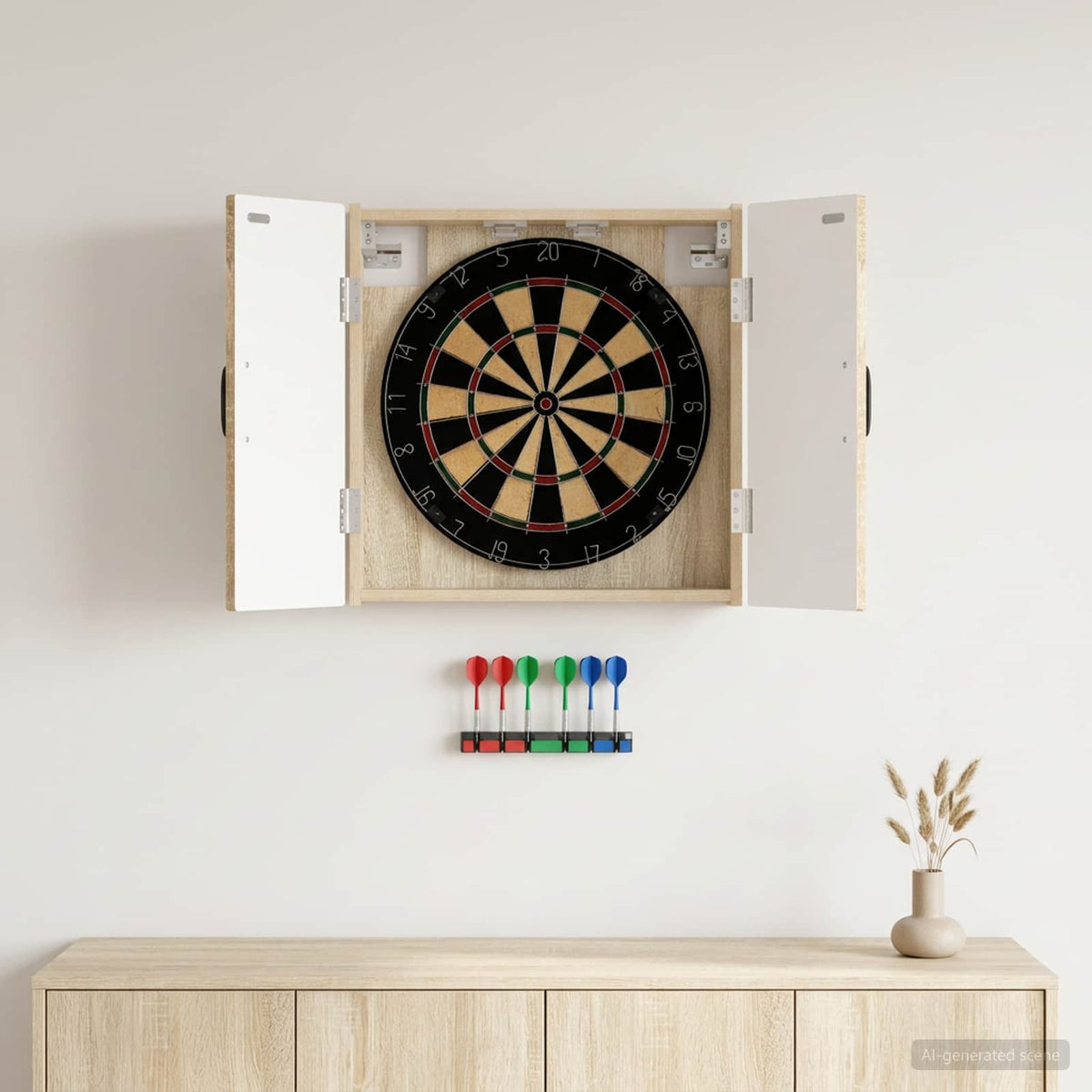 Dartboard Schrank HAARLEM Sonoma-Eiche 52,5 x 10,5 x 53,5 cm