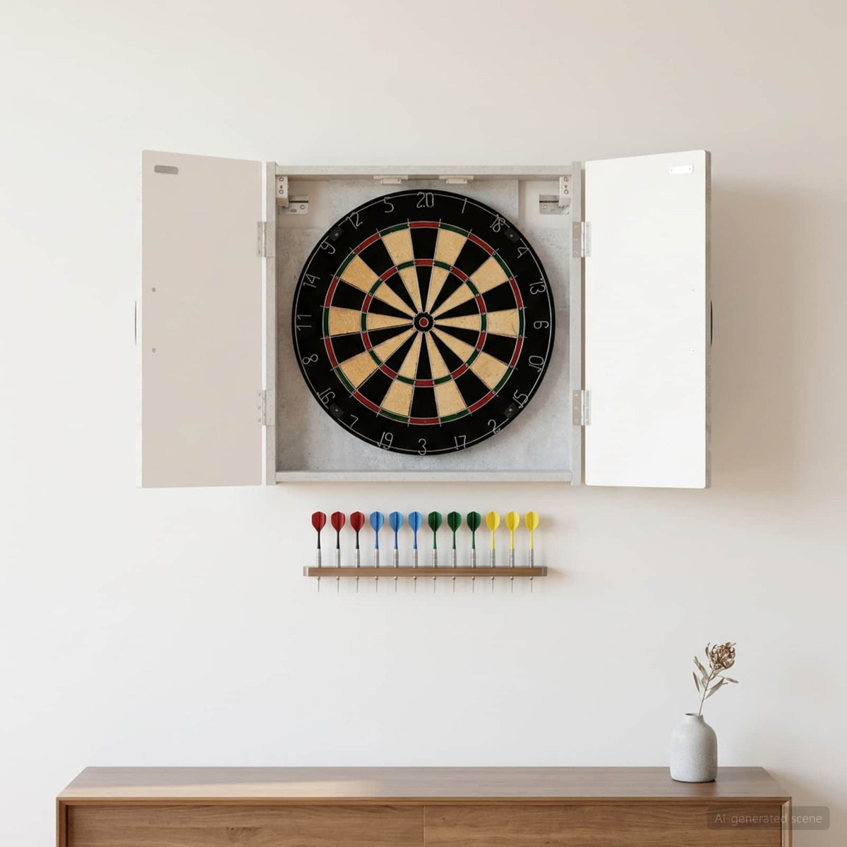 Dartboard Schrank HAARLEM Betongrau 52,5 x 10,5 x 53,5 cm