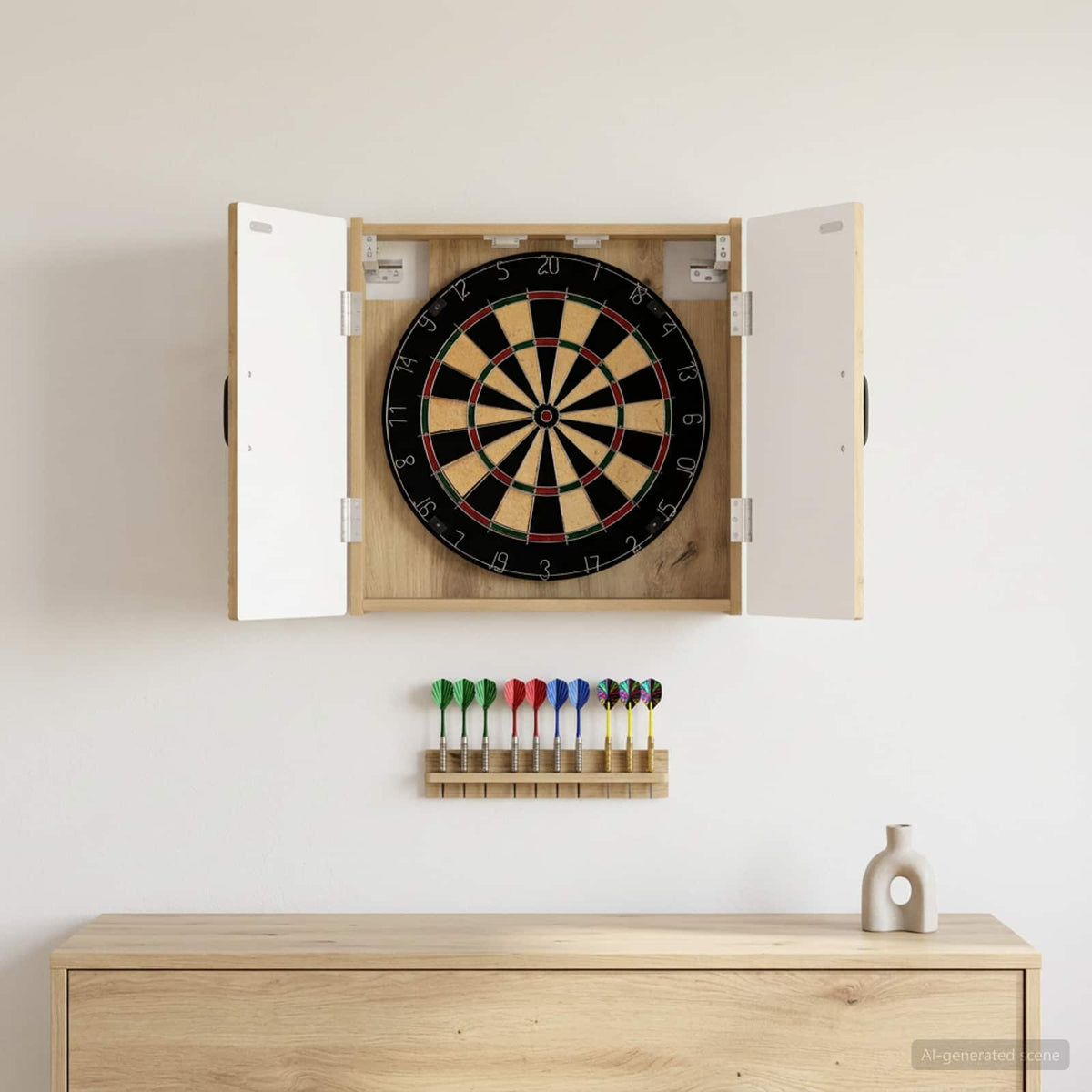 Dartboard Schrank UTRECHT Artisan-Eiche 52,5 x 10,5 x 53,5 cm