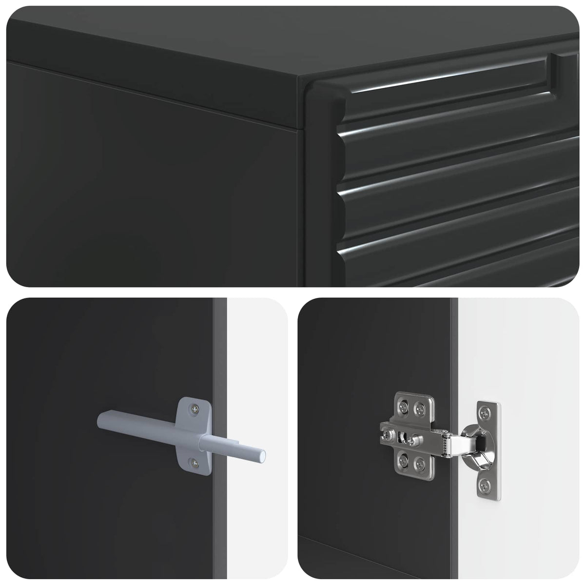 TV-Schrank Schwarz Holzwerkstoff