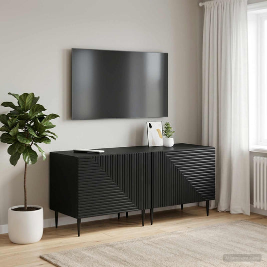 TV-Schrank Schwarz Holzwerkstoff