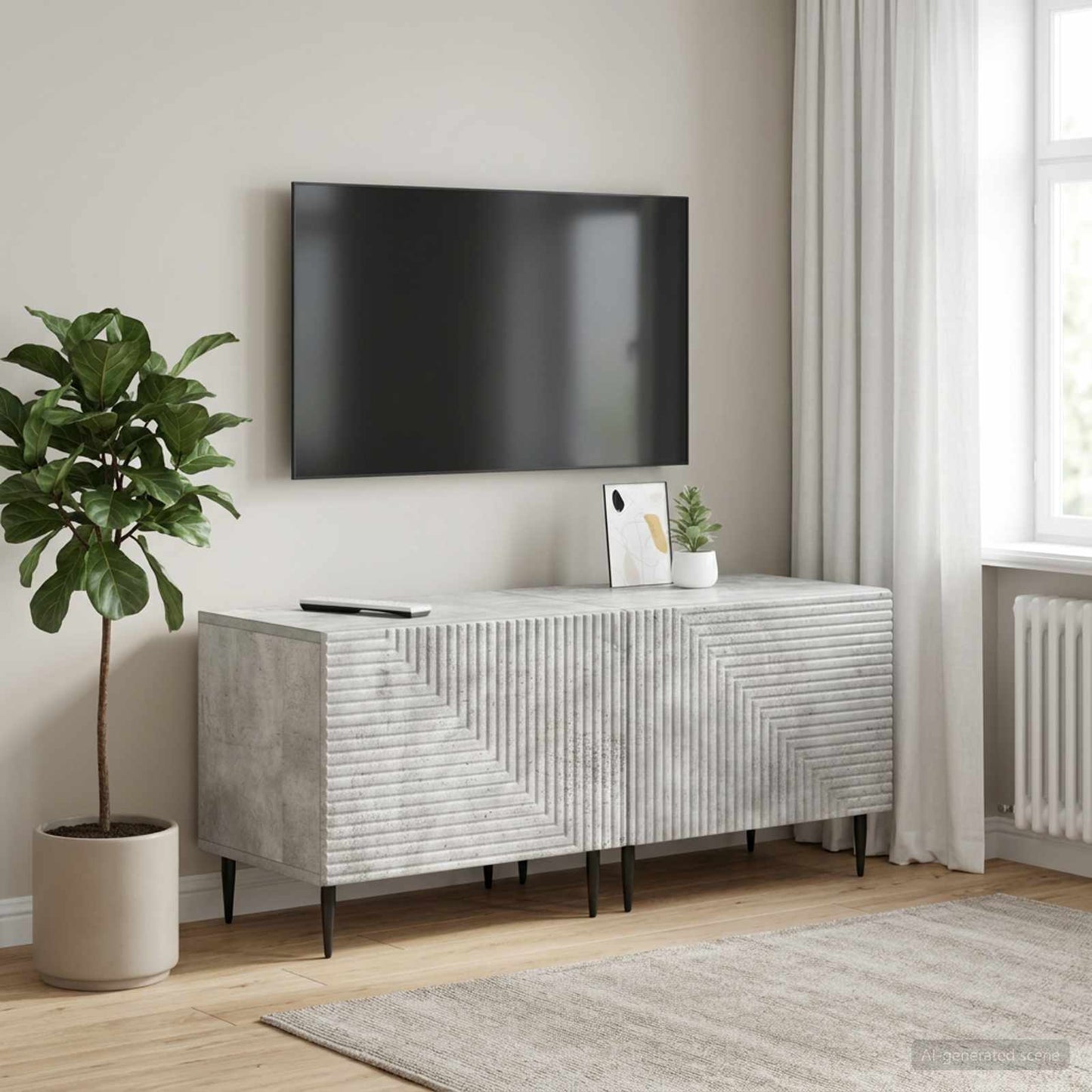 TV-Schrank Betongrau Holzwerkstoff