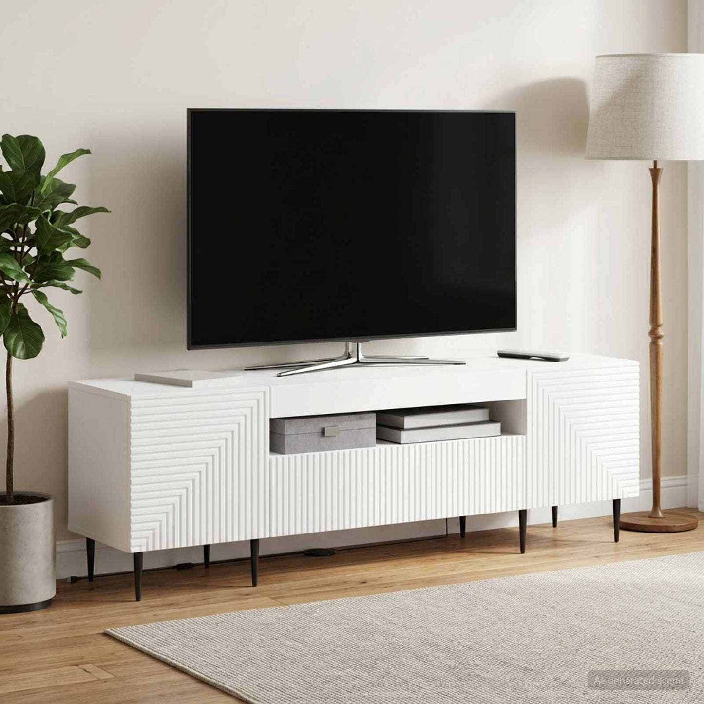 LED-TV-Schrank Weiß Holzwerkstoff
