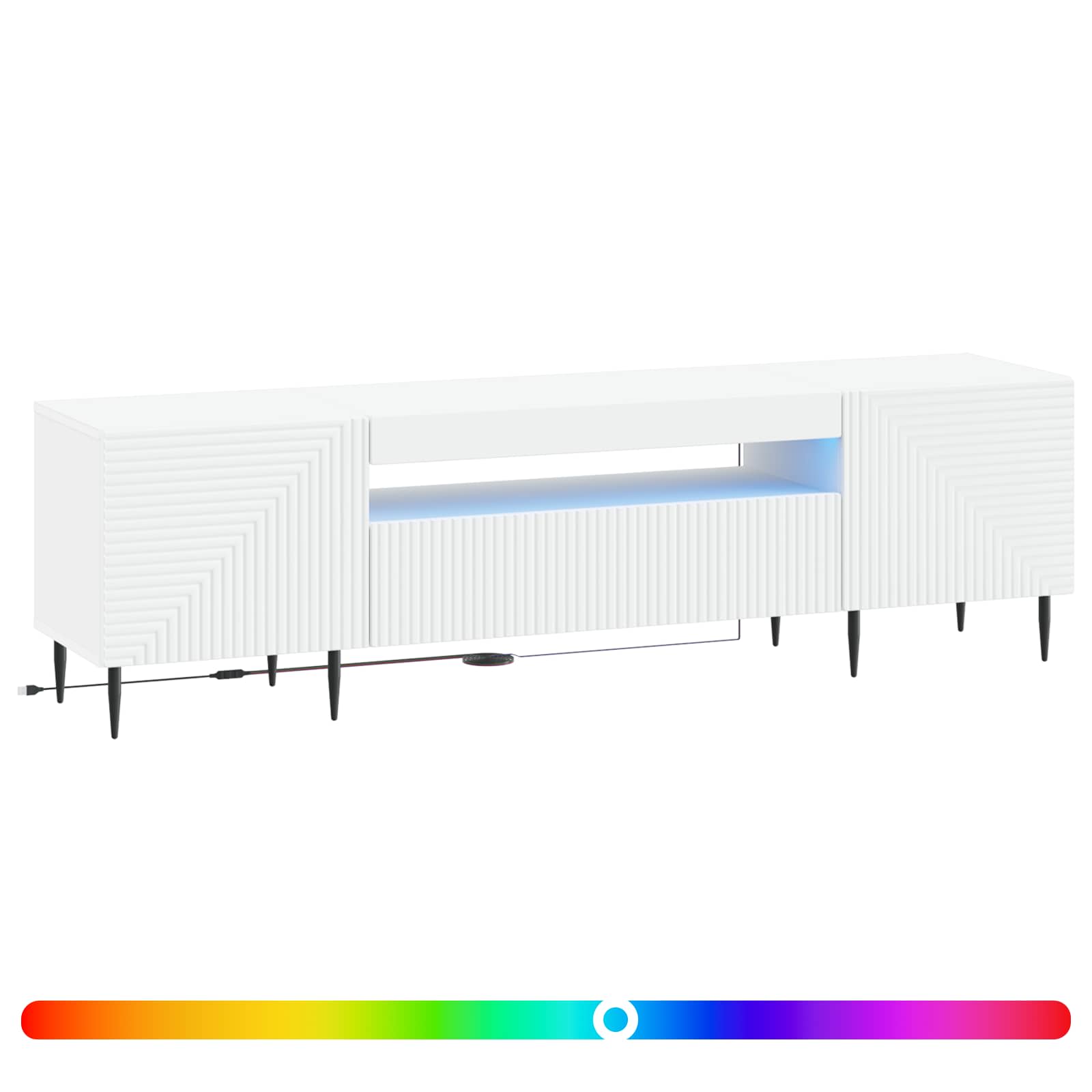 LED-TV-Schrank Weiß Holzwerkstoff