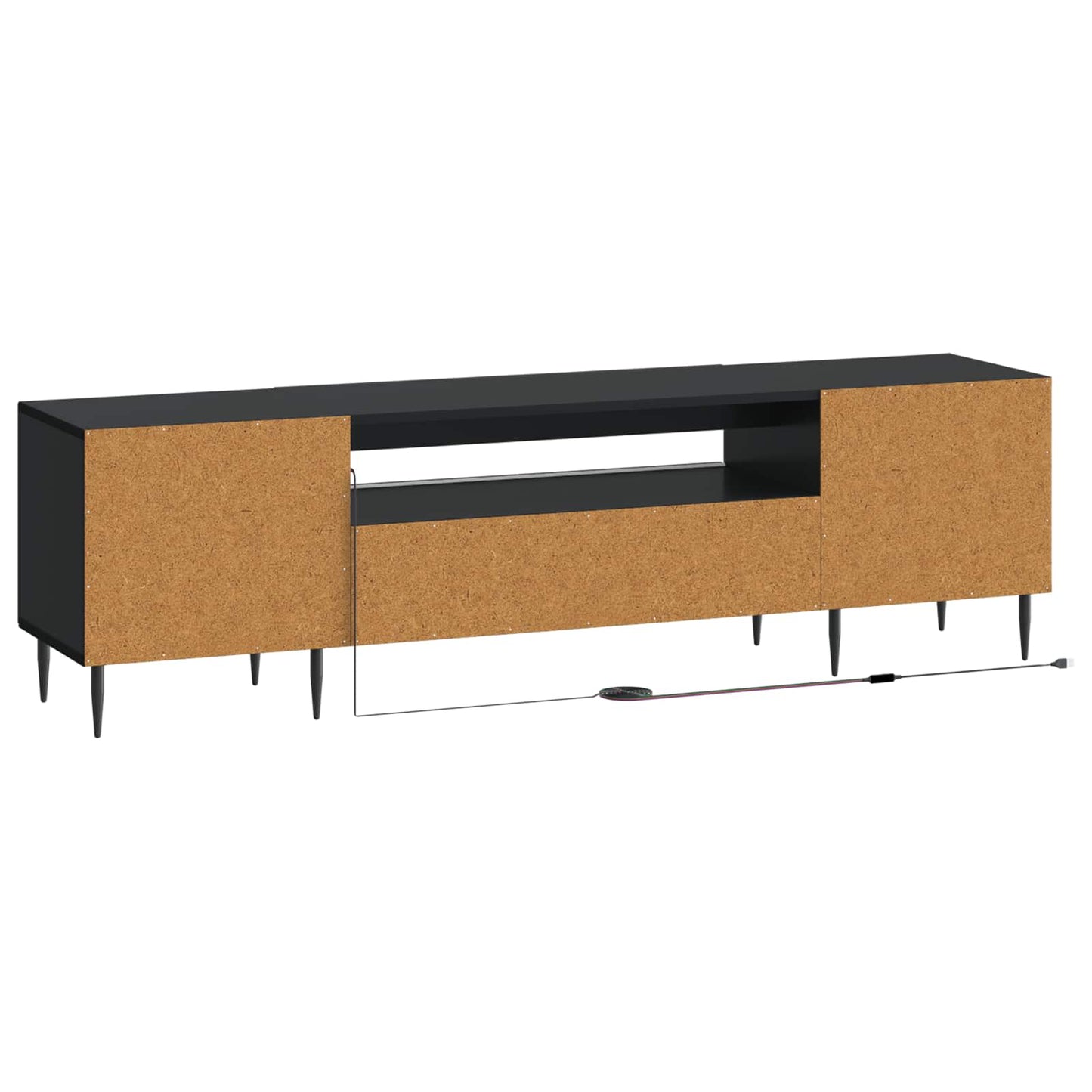 LED-TV-Schrank Schwarz Holzwerkstoff