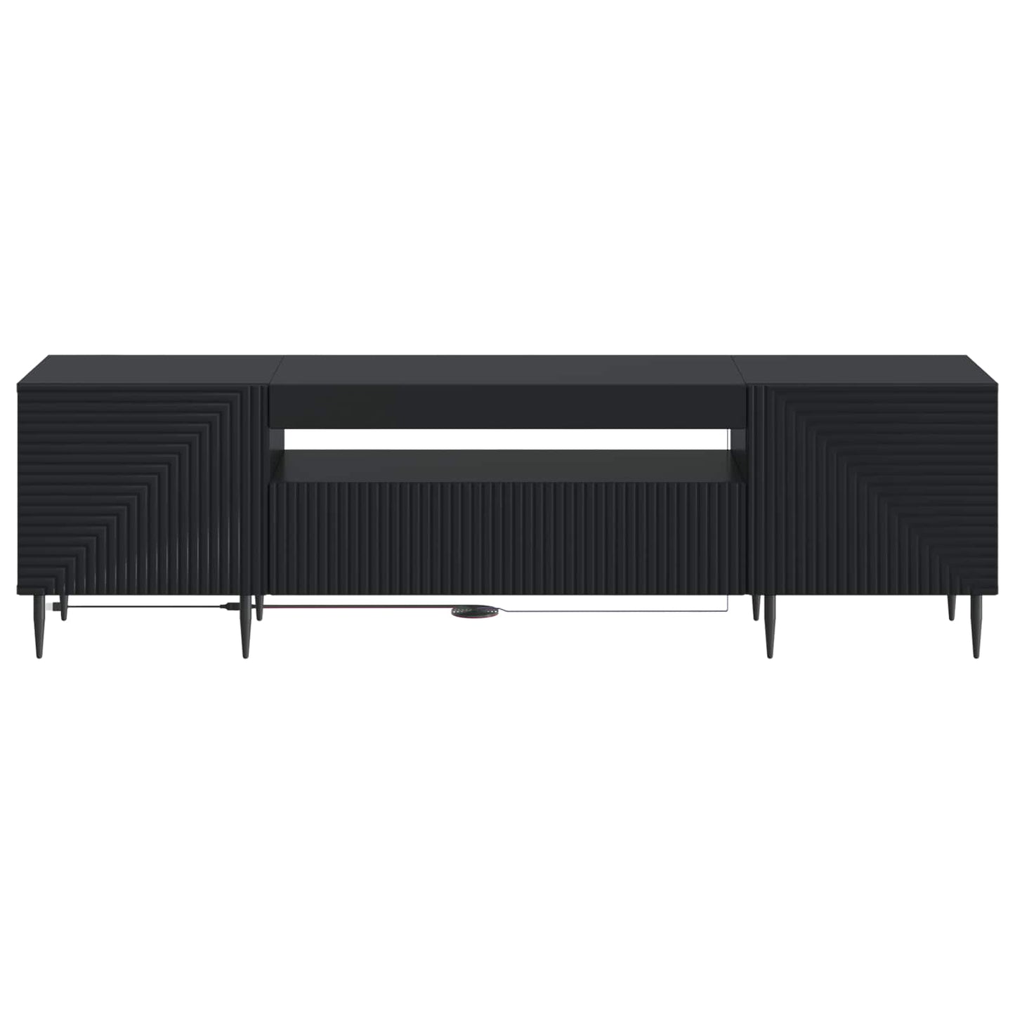 LED-TV-Schrank Schwarz Holzwerkstoff